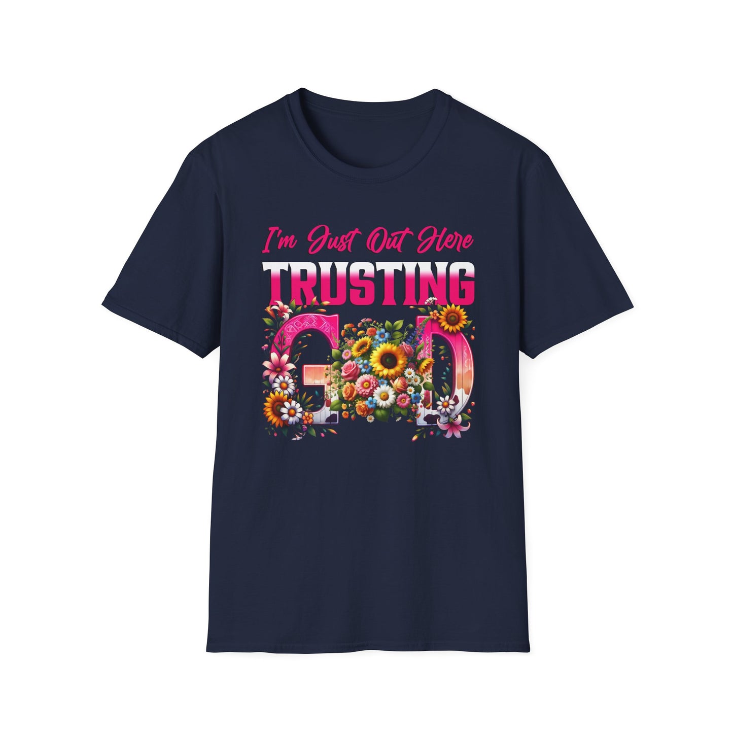 Floral Trusting God T-Shirt, Inspirational Tee.