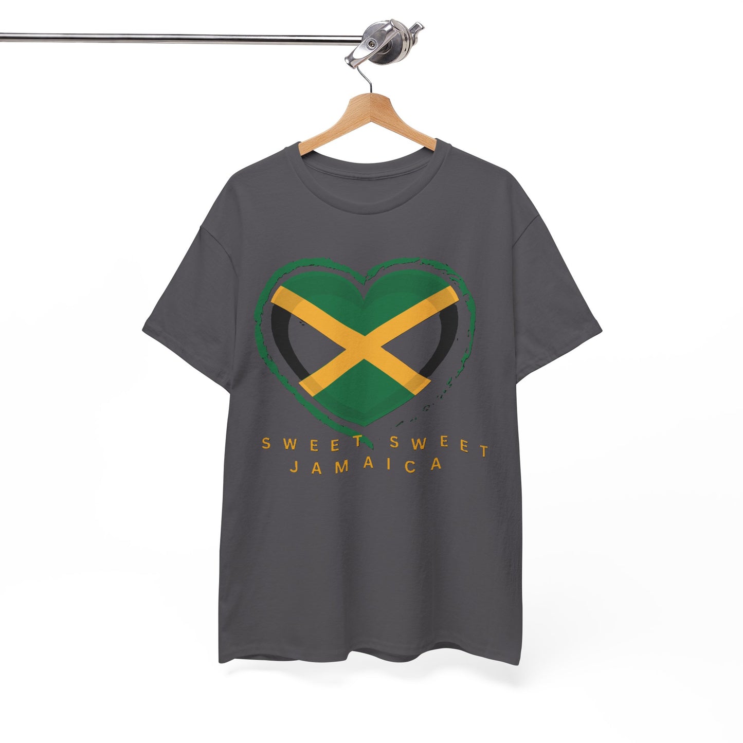 Unisex Heavy Cotton Tee with Sweet Sweet Jamaica Design.