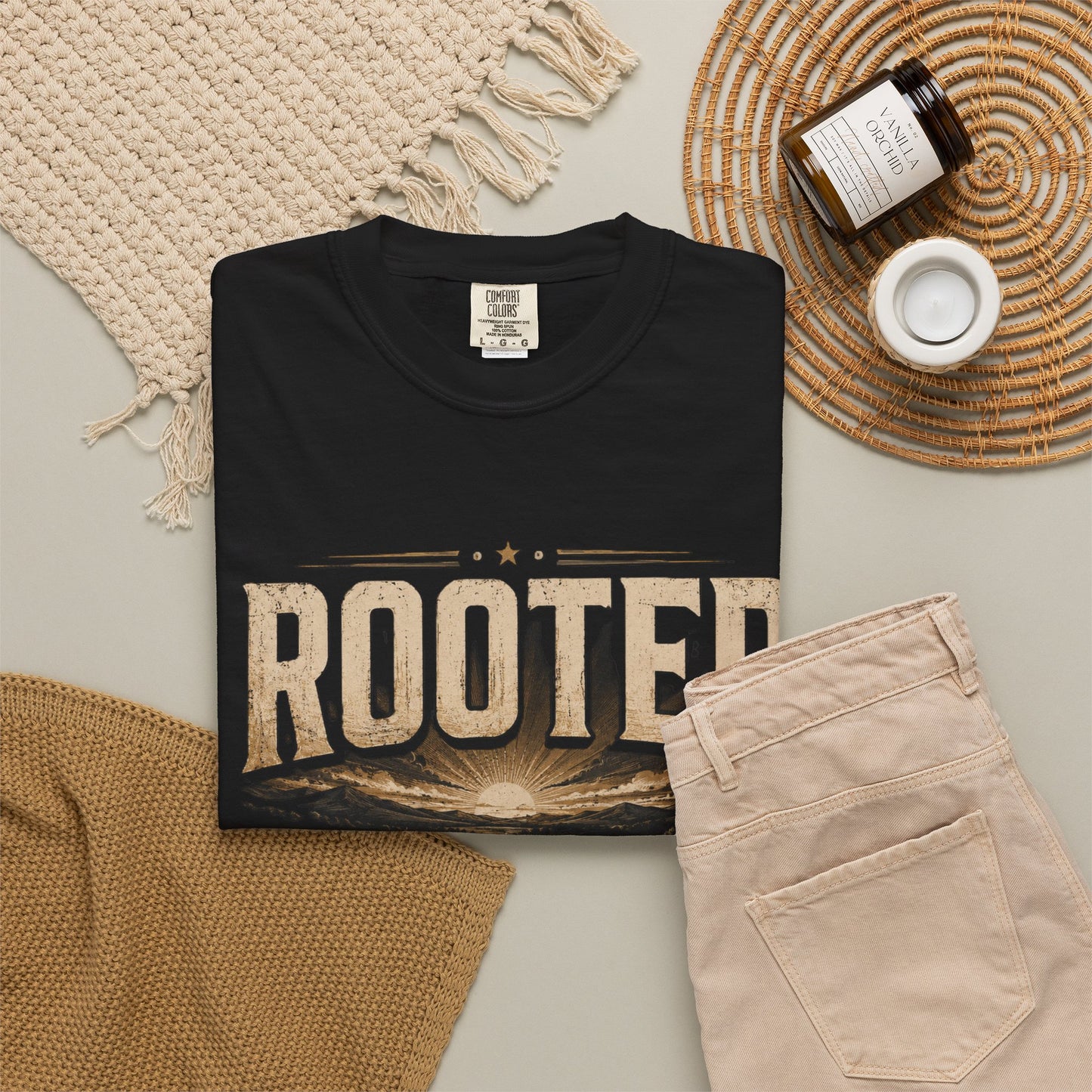 Rooted Road Vintage T-Shirt Inspirational Christian Faith Tee