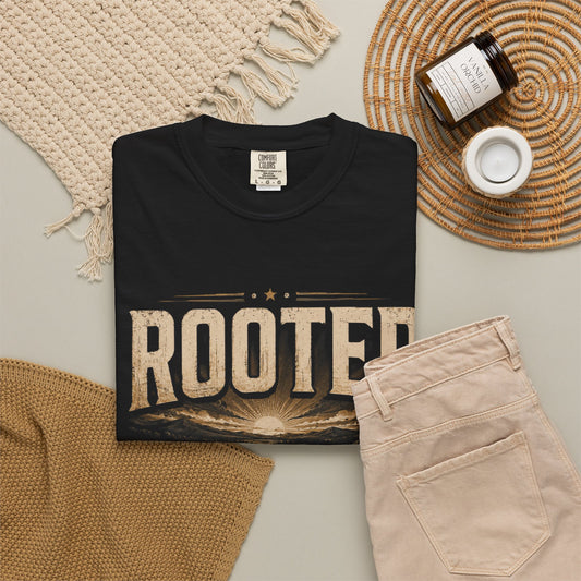 Rooted Road Vintage T-Shirt Inspirational Christian Faith Tee