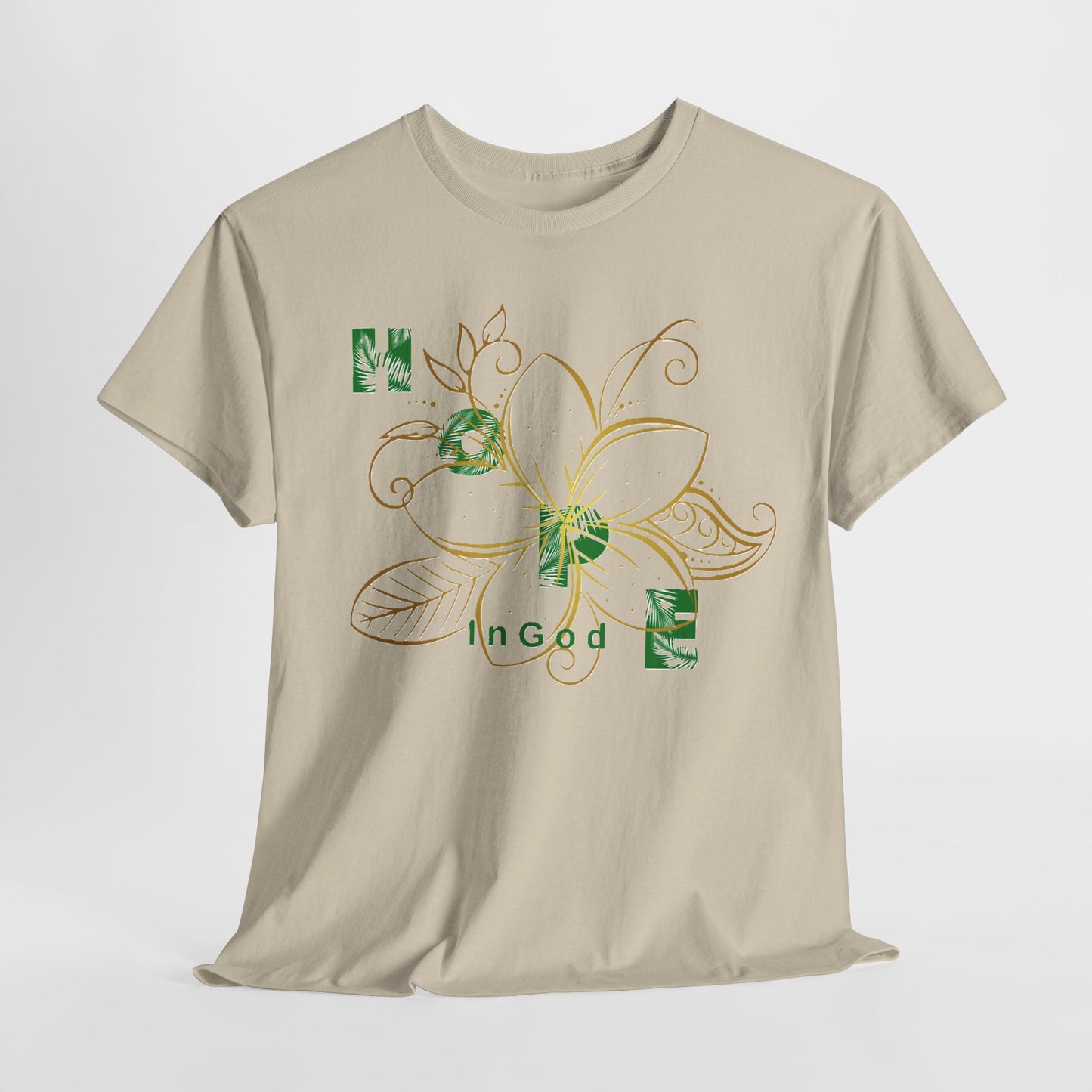 Hope Floral Unisex Heavy Cotton Tee, Inspirational Tee.