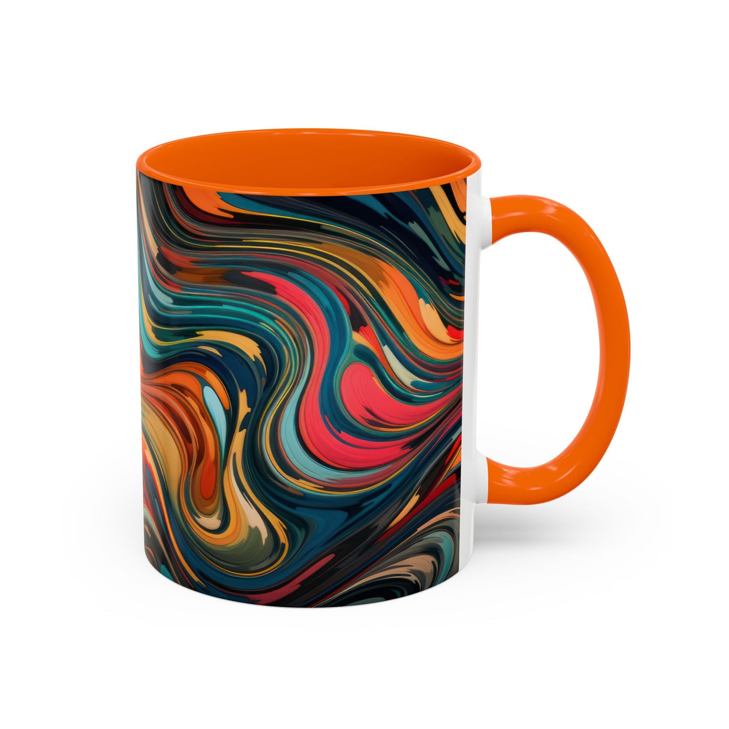 Vibrant Accent Coffee Mug, Artistic Mug Design Colorful Drinkware.