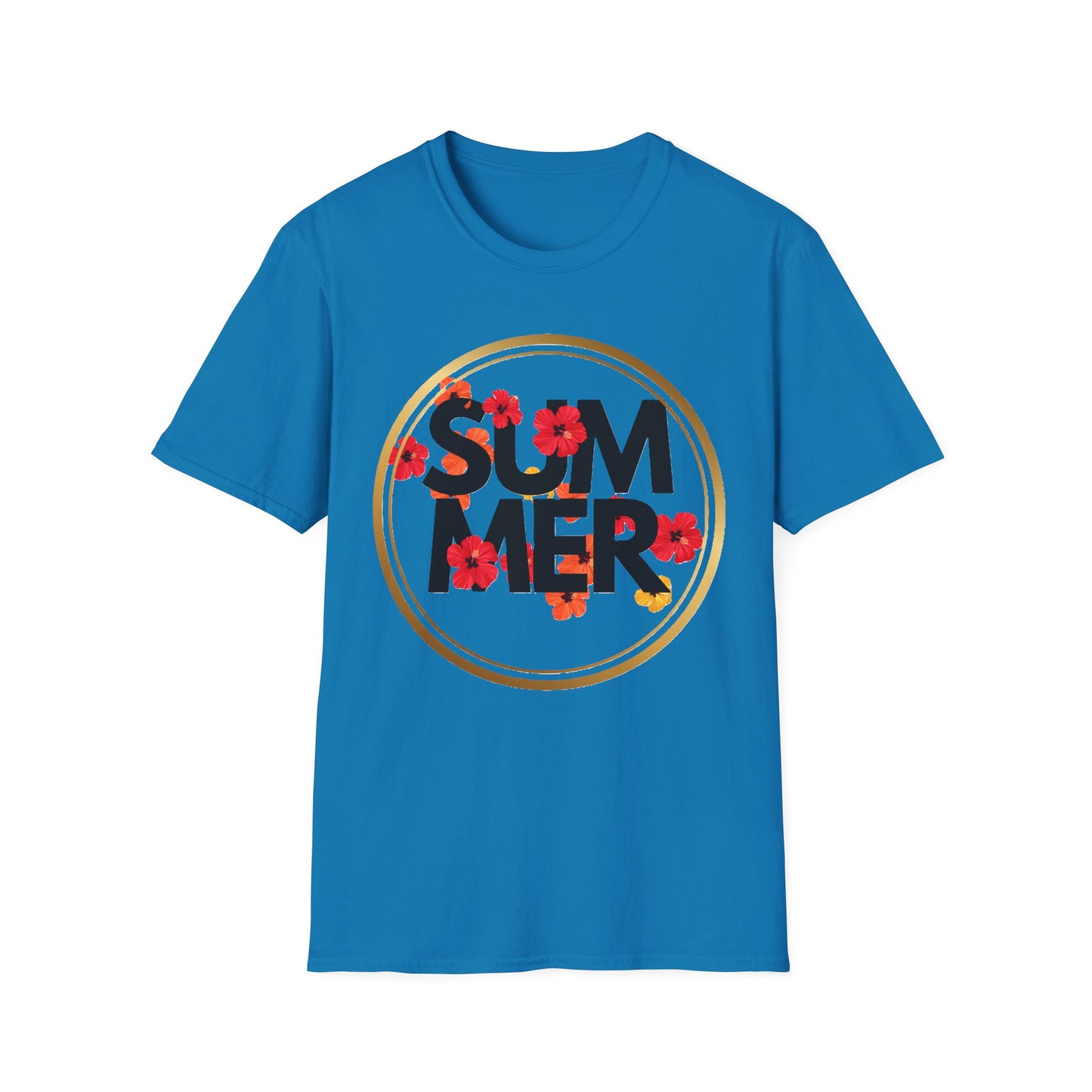 Summer Floral Unisex Softstyle T-Shirt - Casual Wear, Gift, Beach Vibes, Vacation Essentials, Summer Celebration