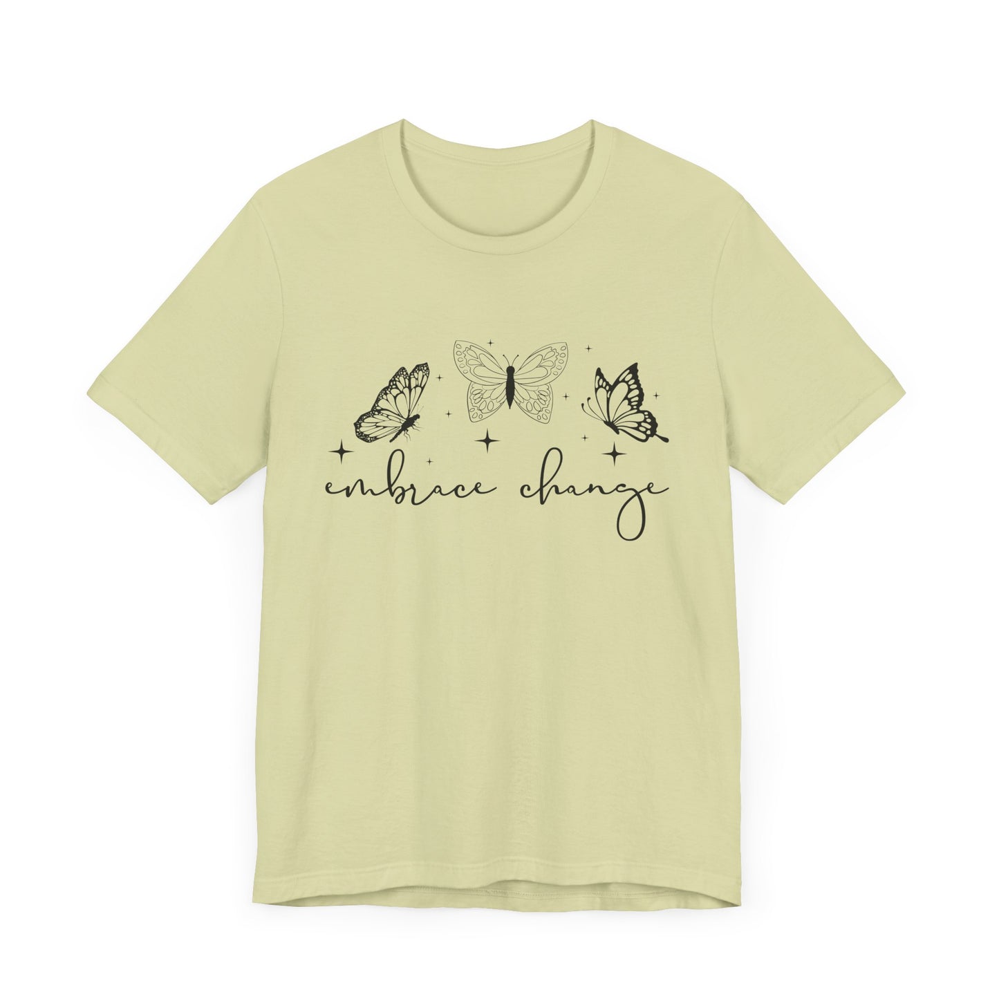 Embrace Change Butterfly Tee - Unisex Jersey Tee for Transformation, Inspirational Gift, Spring Fashion, Everyday Wear, Eco-friendly