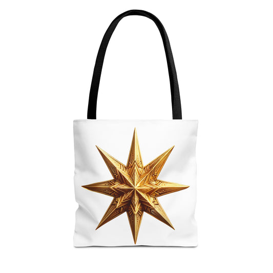 Golden Star Tote Bag, Stylish Reusable Tote, Eco-Friendly Shopping Bag.