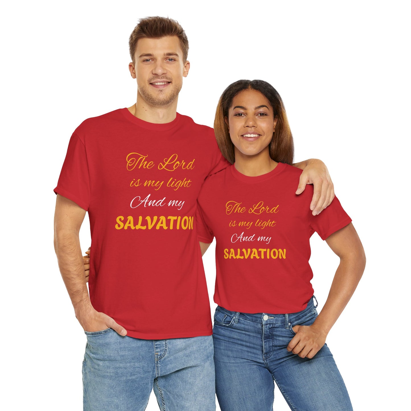 Inspirational Unisex Heavy Cotton Tee - 'The Lord is my light and my SALVATION'