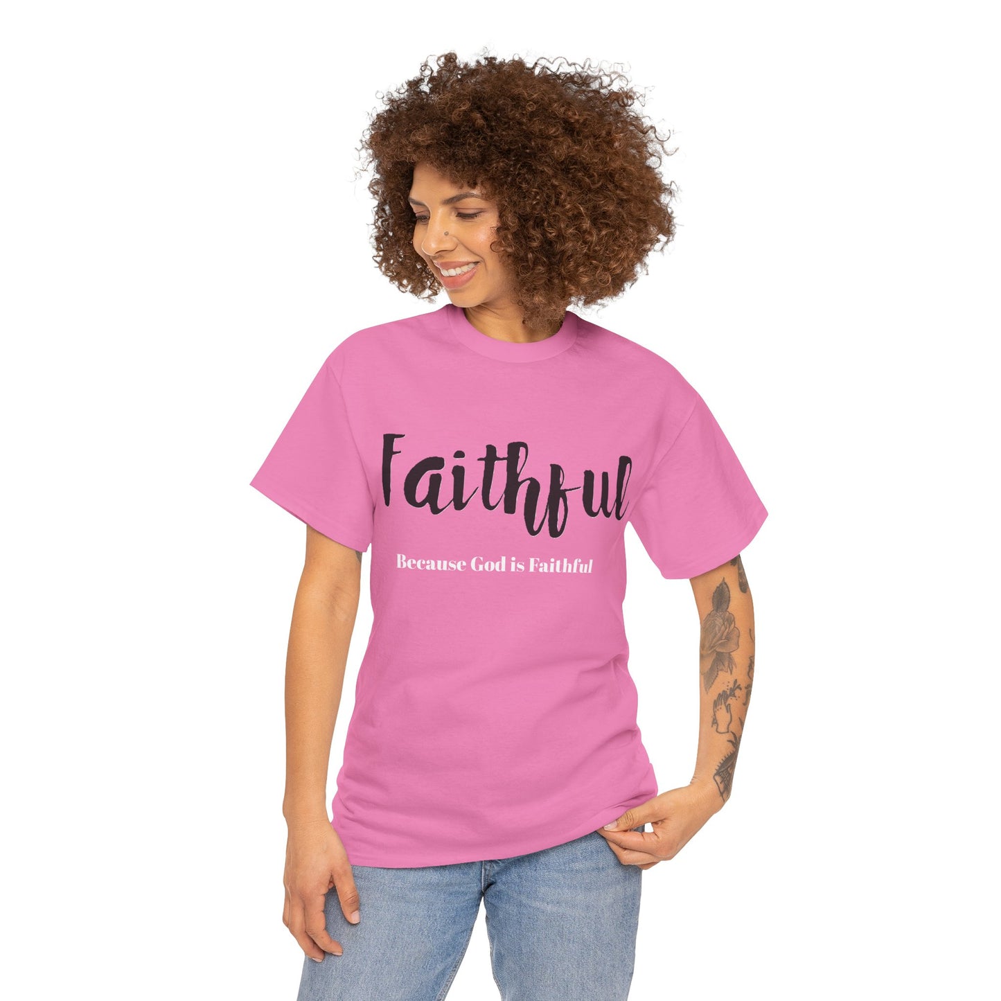 Faithful Unisex Heavy Cotton Tee, Christian Apparel.