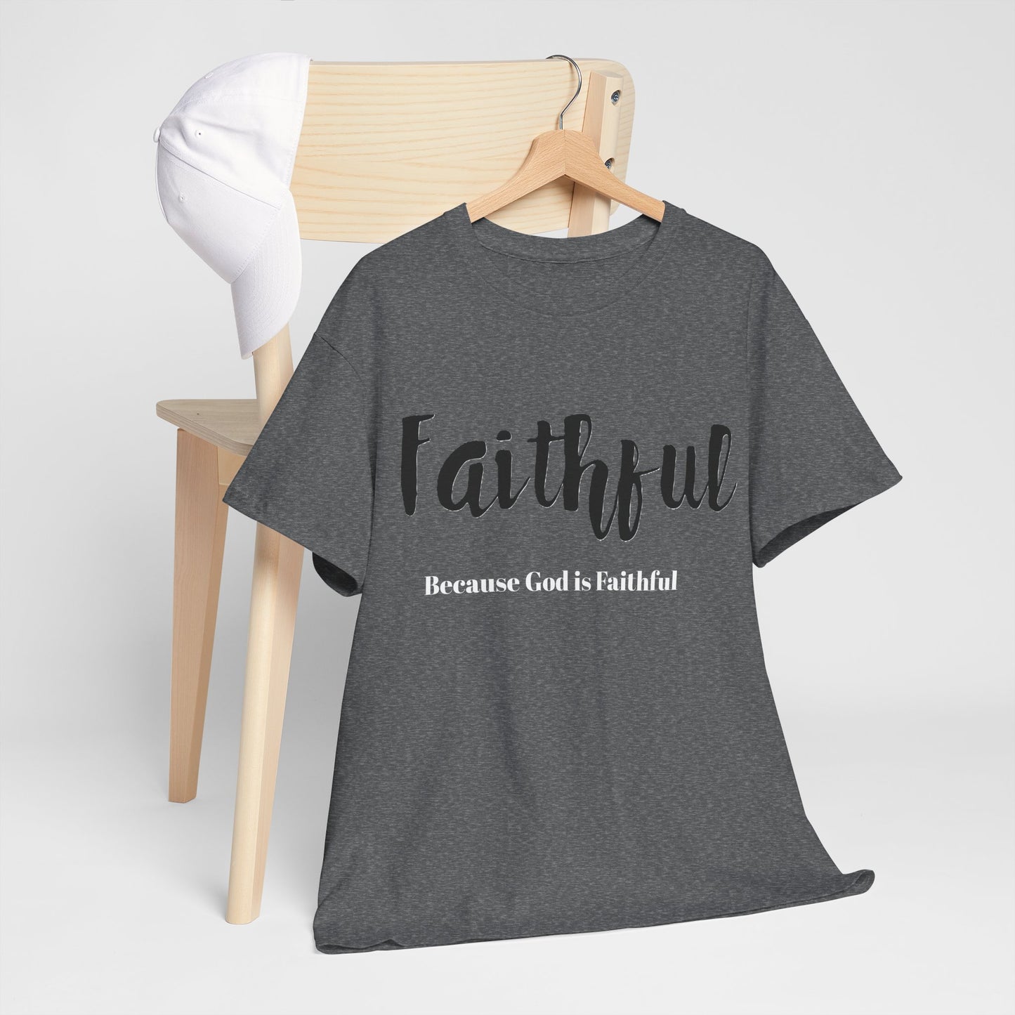 Faithful Unisex Heavy Cotton Tee, Christian Apparel.
