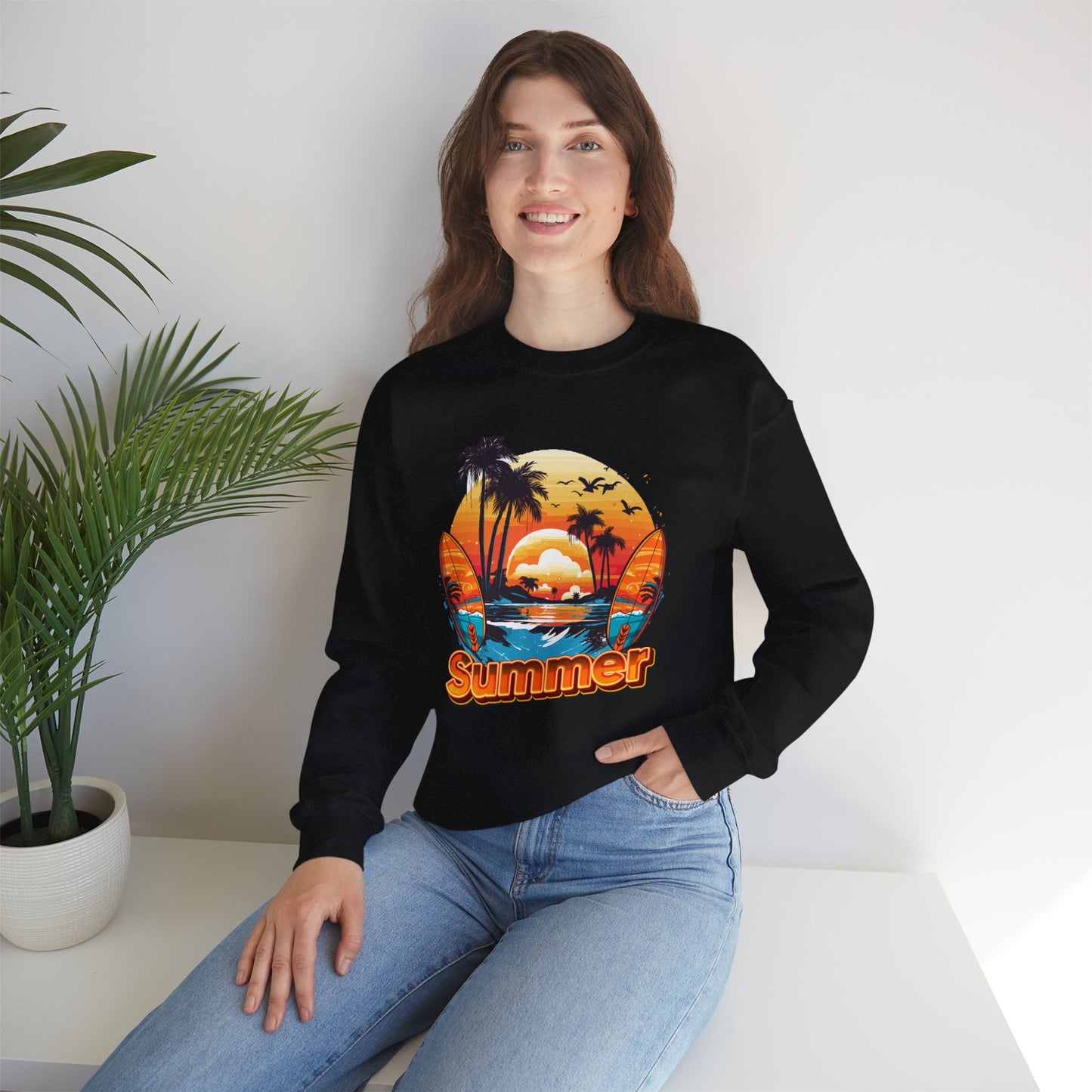 Summer Vibes Crewneck Sweatshirt, Unisex Summer Sweatshirt.