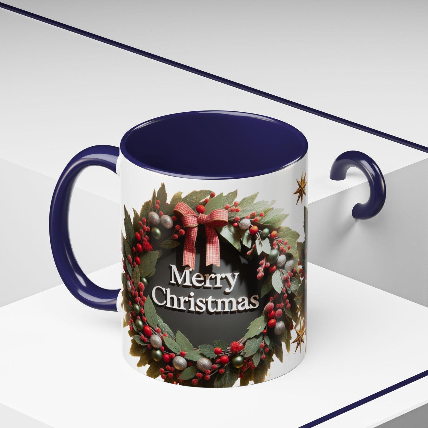 Festive Merry Christmas Mug, Holiday Coffee Cup.