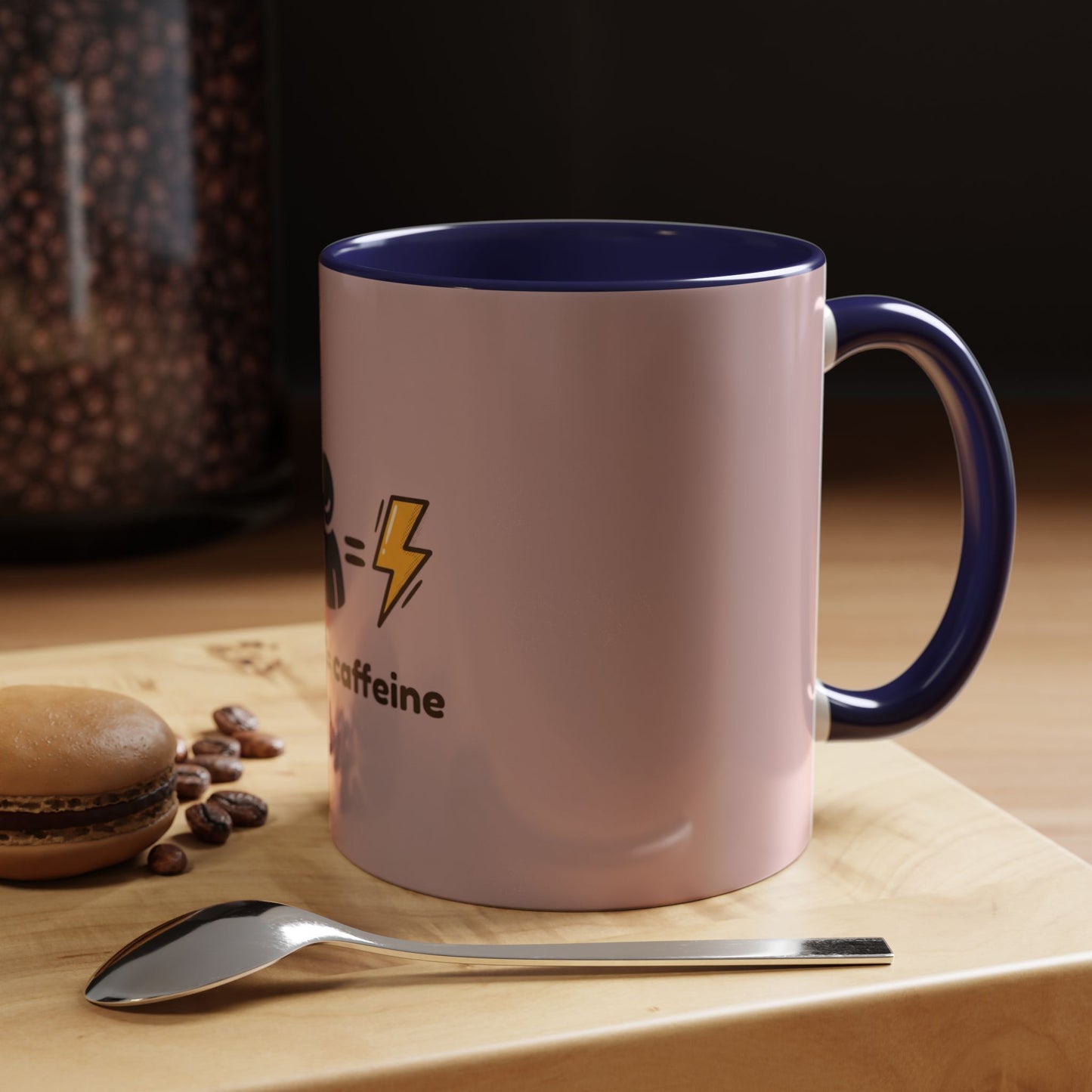 Coffee + Me = Caffeine Accent Mug.