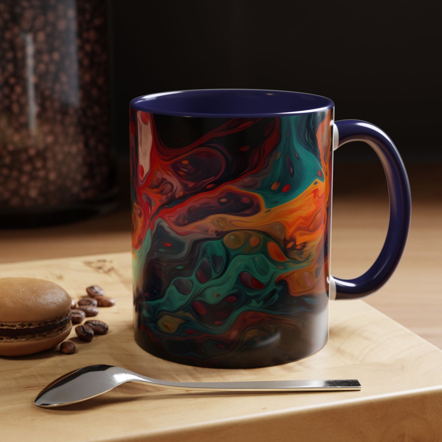 Colorful Abstract Accent Coffee Mug - Unique Art Mug.
