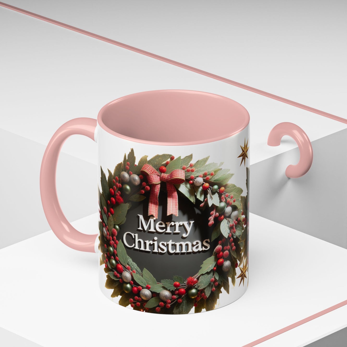 Festive Merry Christmas Mug, Holiday Coffee Cup.