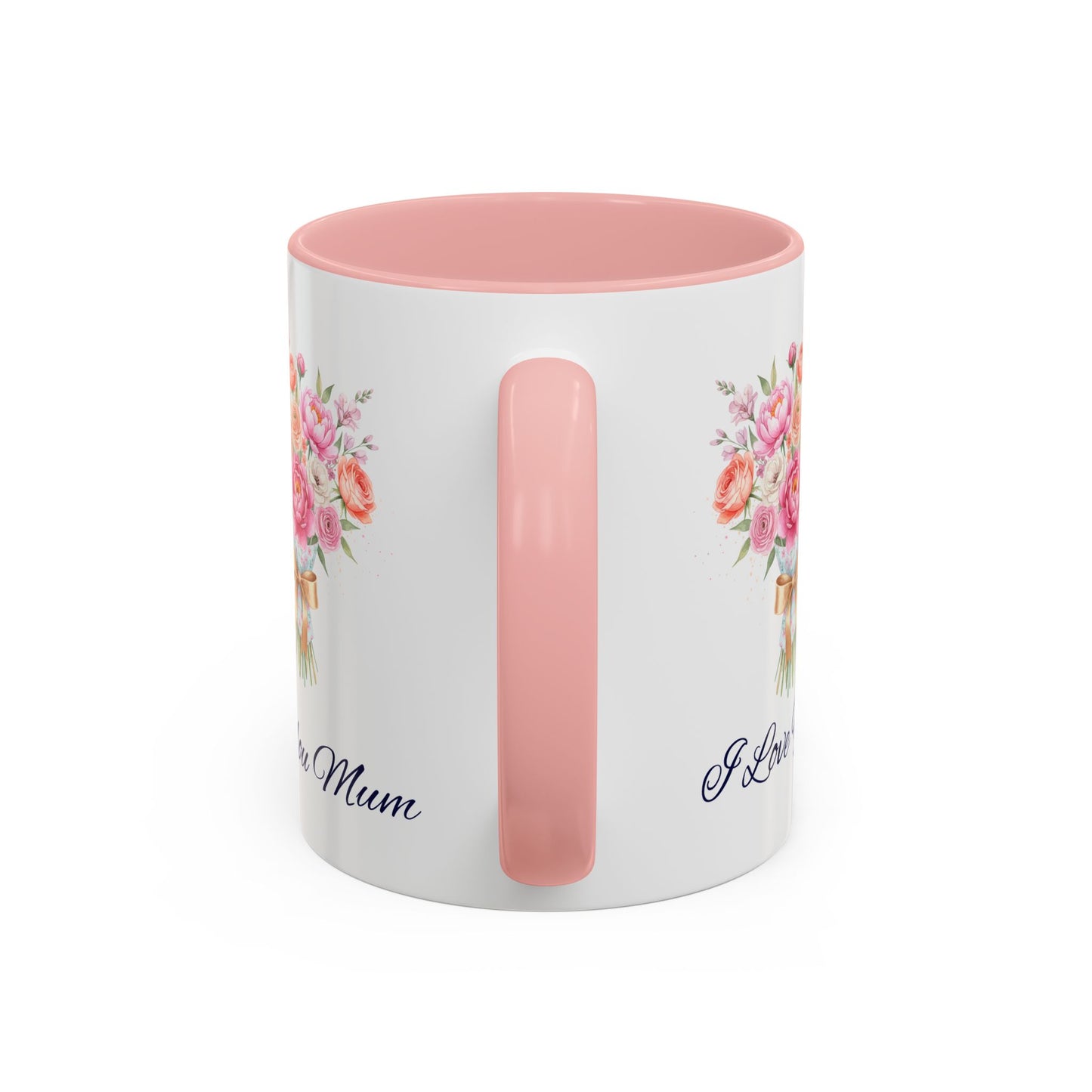 Floral 'I Love You Mum' Accent Coffee Mug