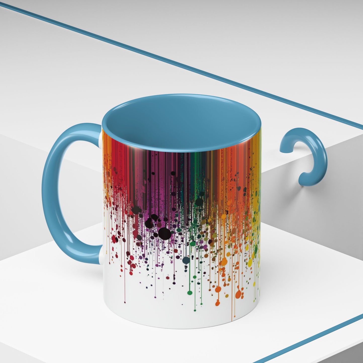Vibrant Drip Pattern Ceramic Coffee Mug.