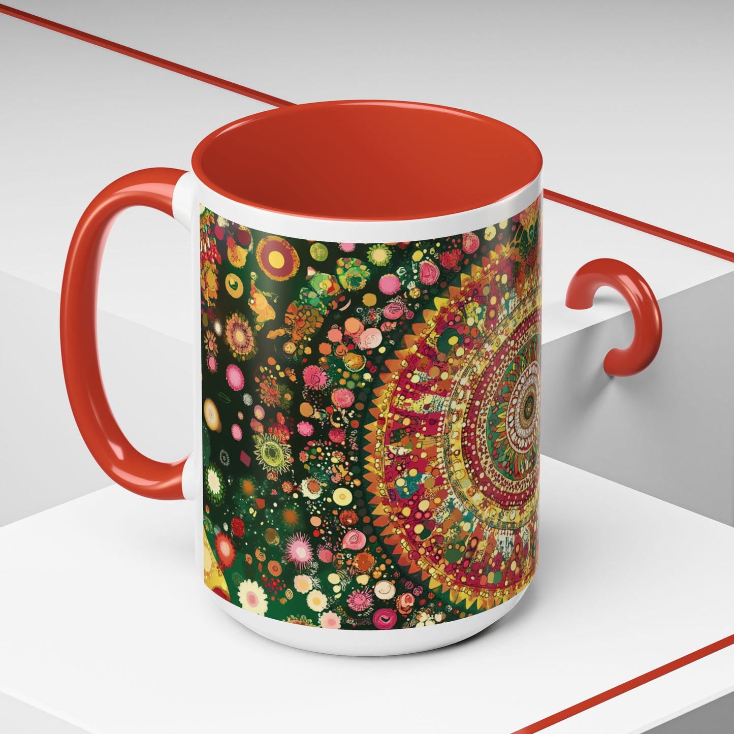 Vibrant Mandala Accent Coffee Mug