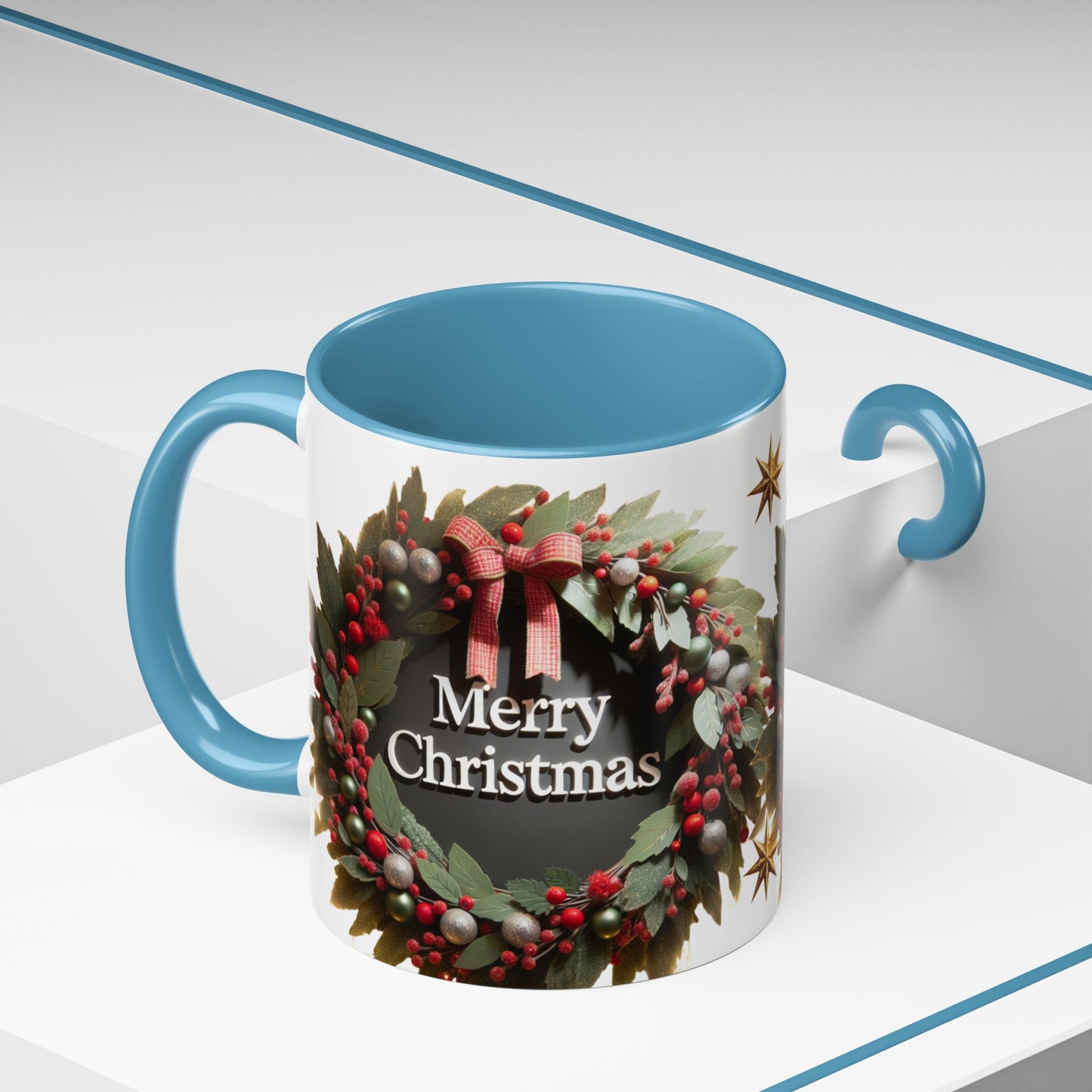 Festive Merry Christmas Mug, Holiday Coffee Cup.