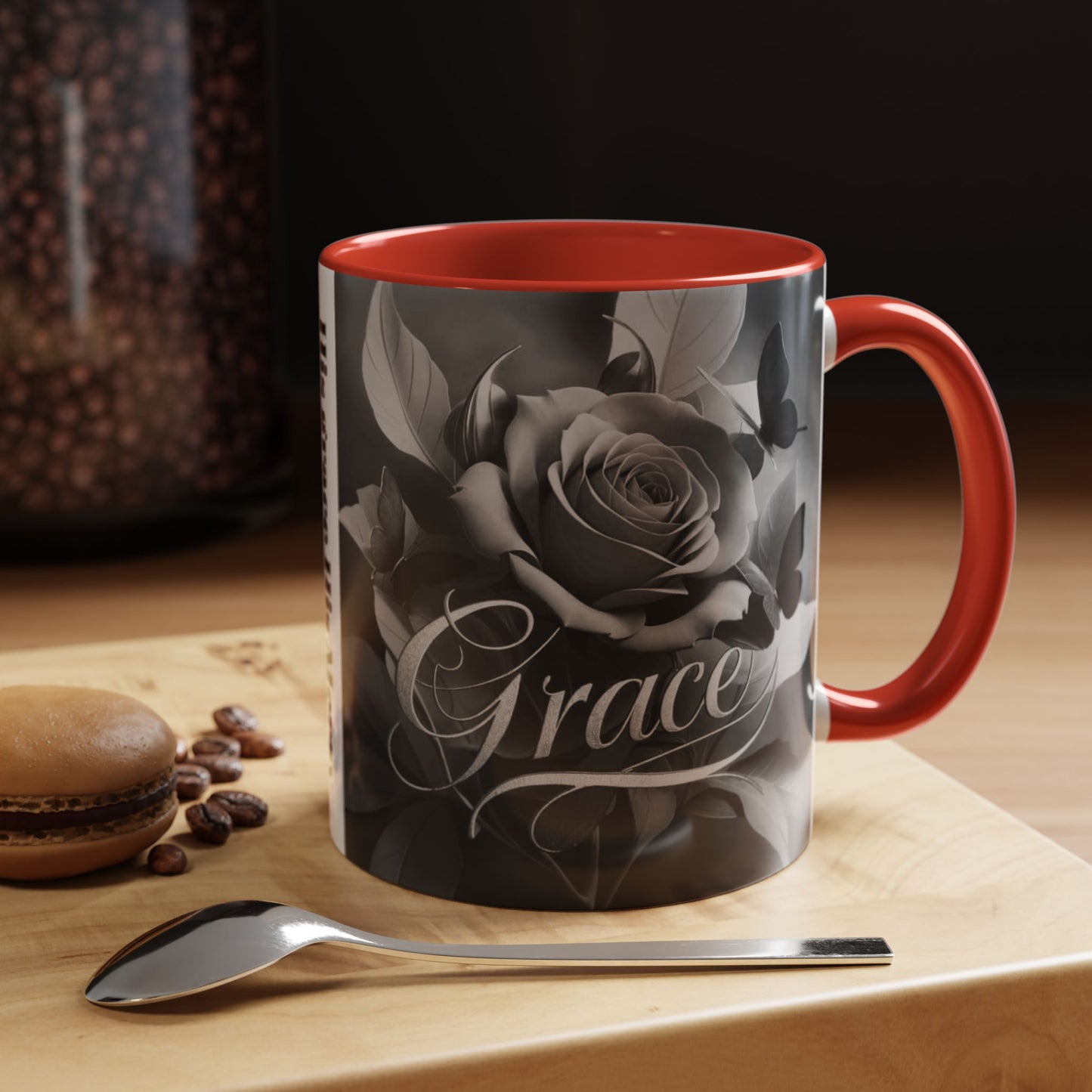 Floral Inspirational Coffee Mug, His Grace His Mercy.