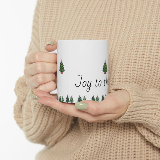Christmas Tree 'Joy to the World' Ceramic Mug
