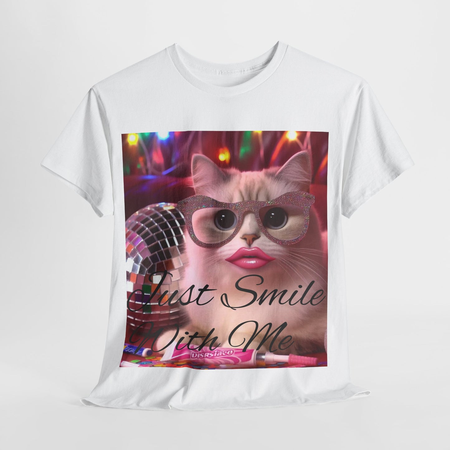 Just Smile Cat Unisex Heavy Cotton Tee - Fun and Funky Casual Wear
