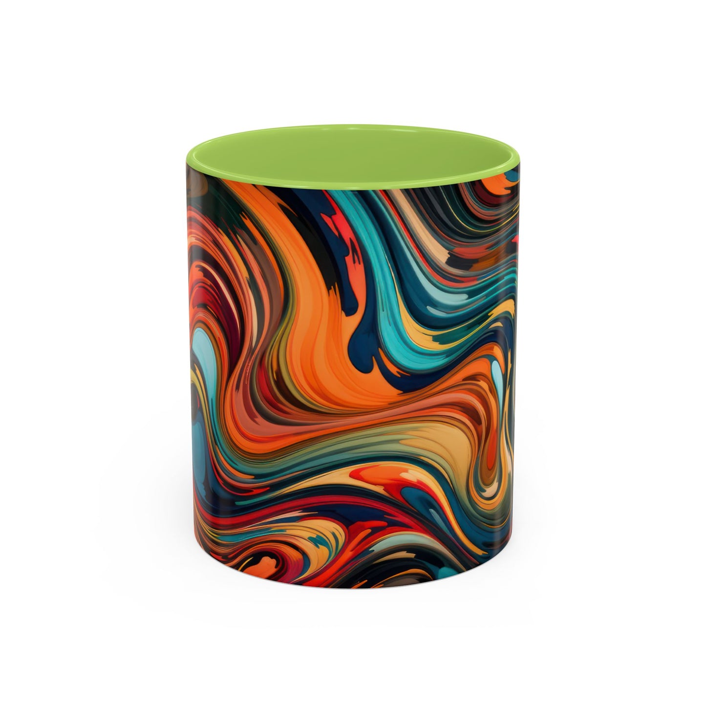 Vibrant Accent Coffee Mug, Artistic Mug Design Colorful Drinkware.