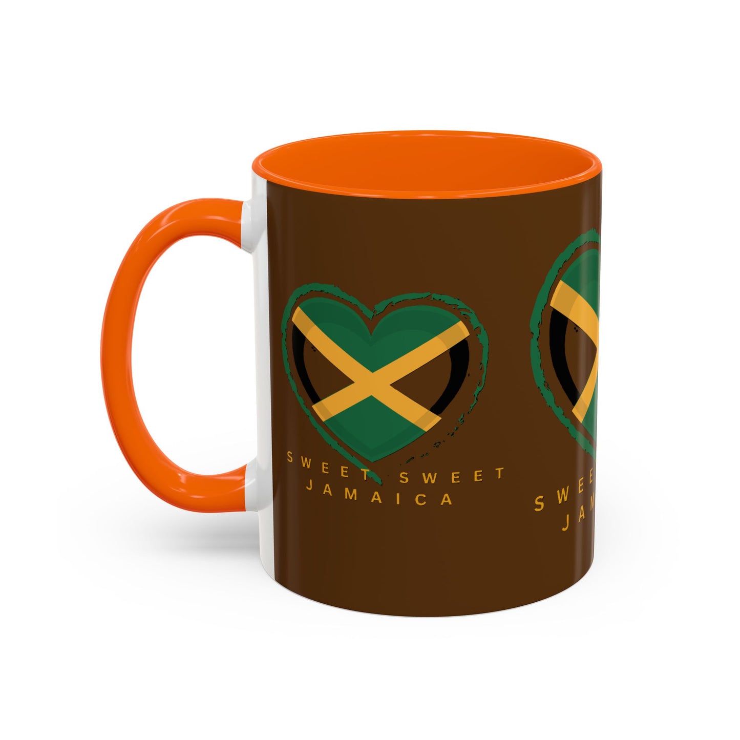 Accent Coffee Mug with Jamaican Heart Design - Perfect for Coffee Lovers, Gift for Travelers, Jamaica Celebration, or Home Decor