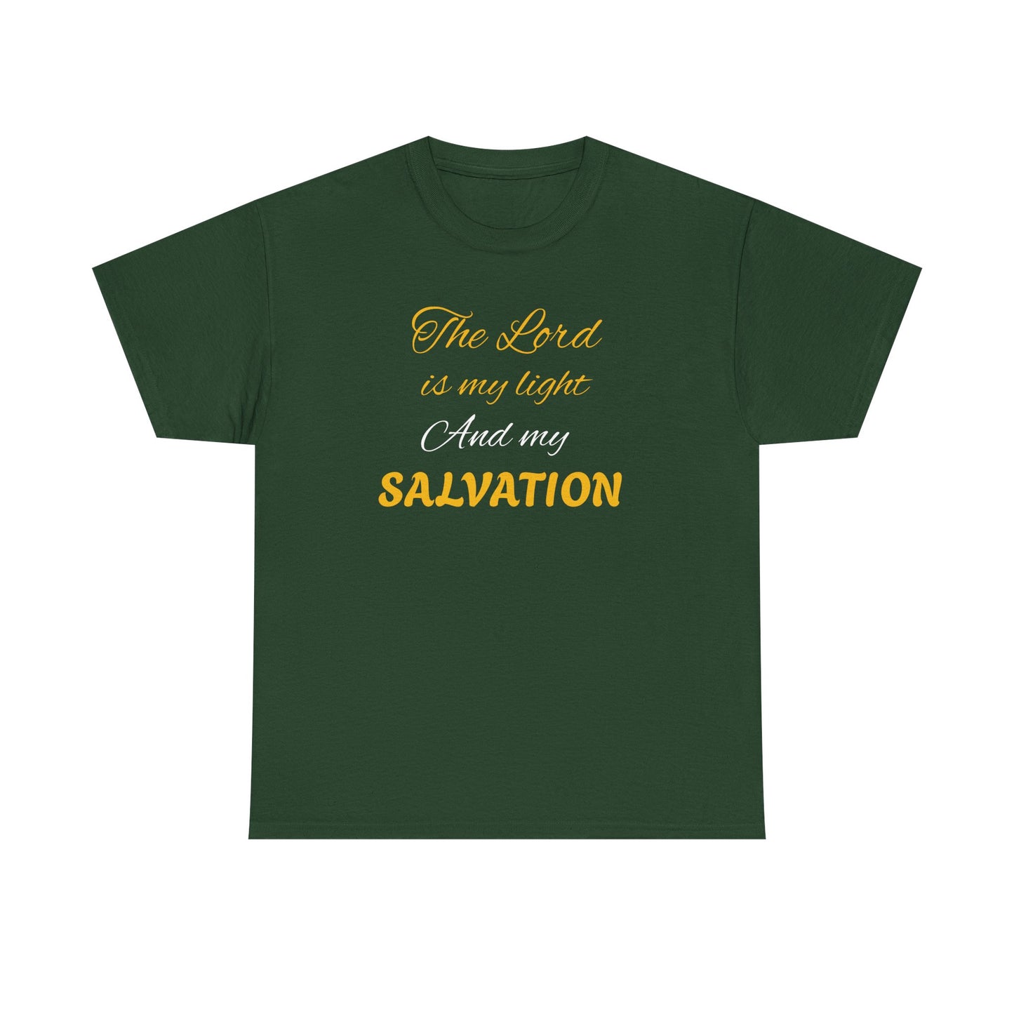 Inspirational Unisex Heavy Cotton Tee - 'The Lord is my light and my SALVATION'
