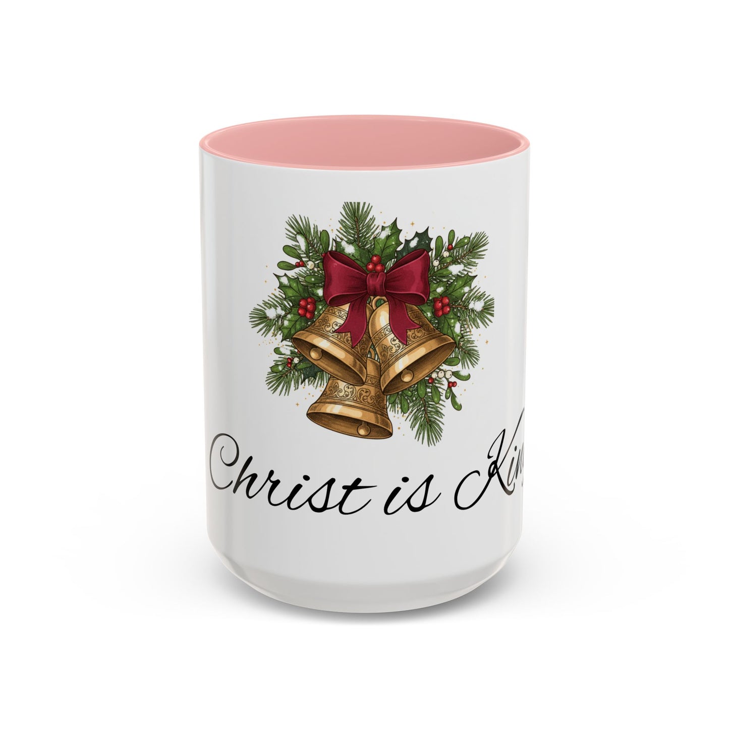 Christmas Bells 'Christ is King' Accent Coffee Mug