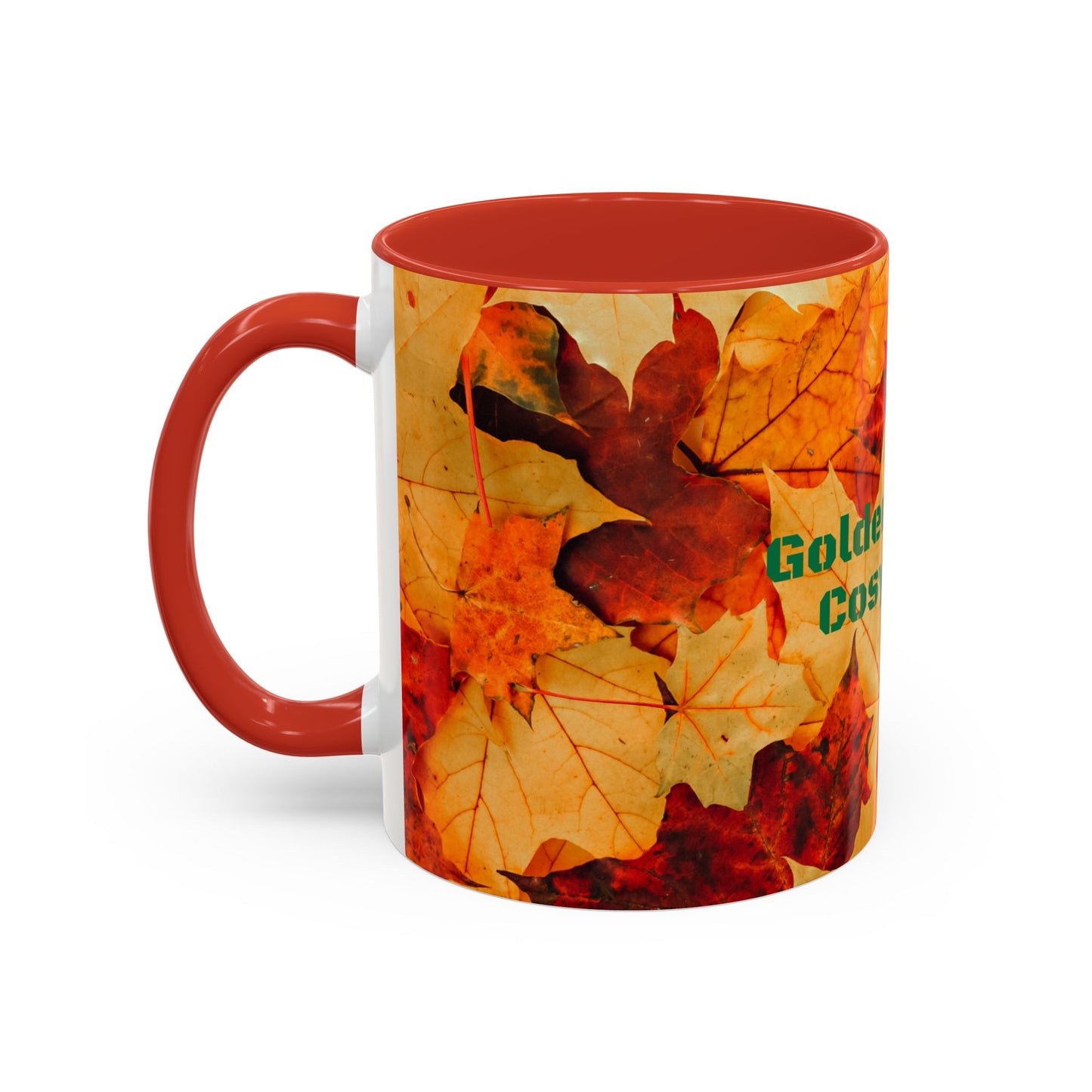 Leafy Falls Vibes, Accent Coffee Mug.