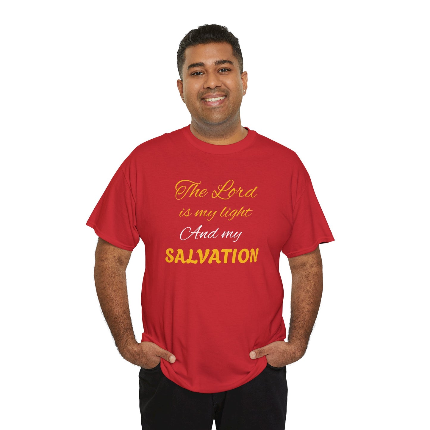 Inspirational Unisex Heavy Cotton Tee - 'The Lord is my light and my SALVATION'