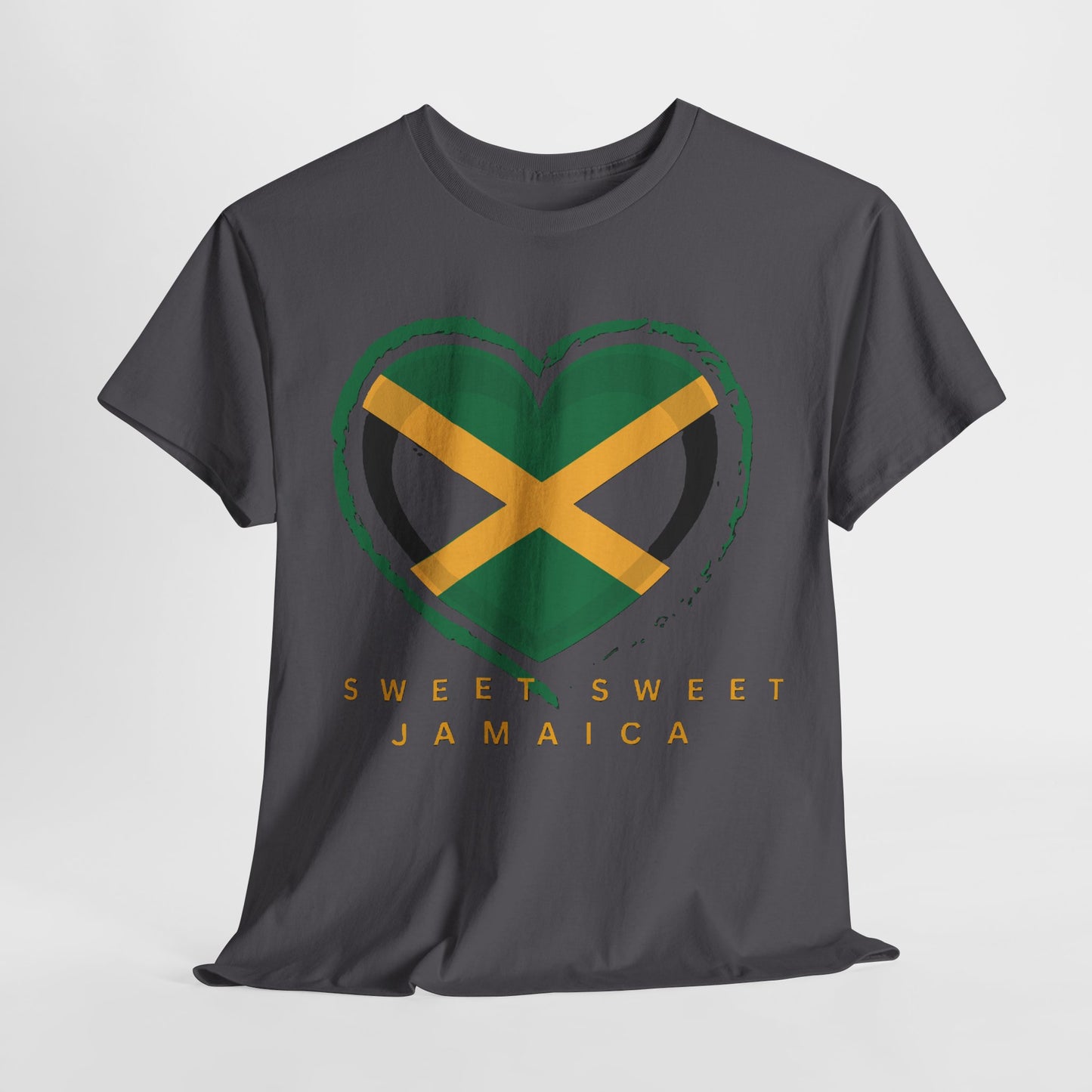 Unisex Heavy Cotton Tee with Sweet Sweet Jamaica Design.