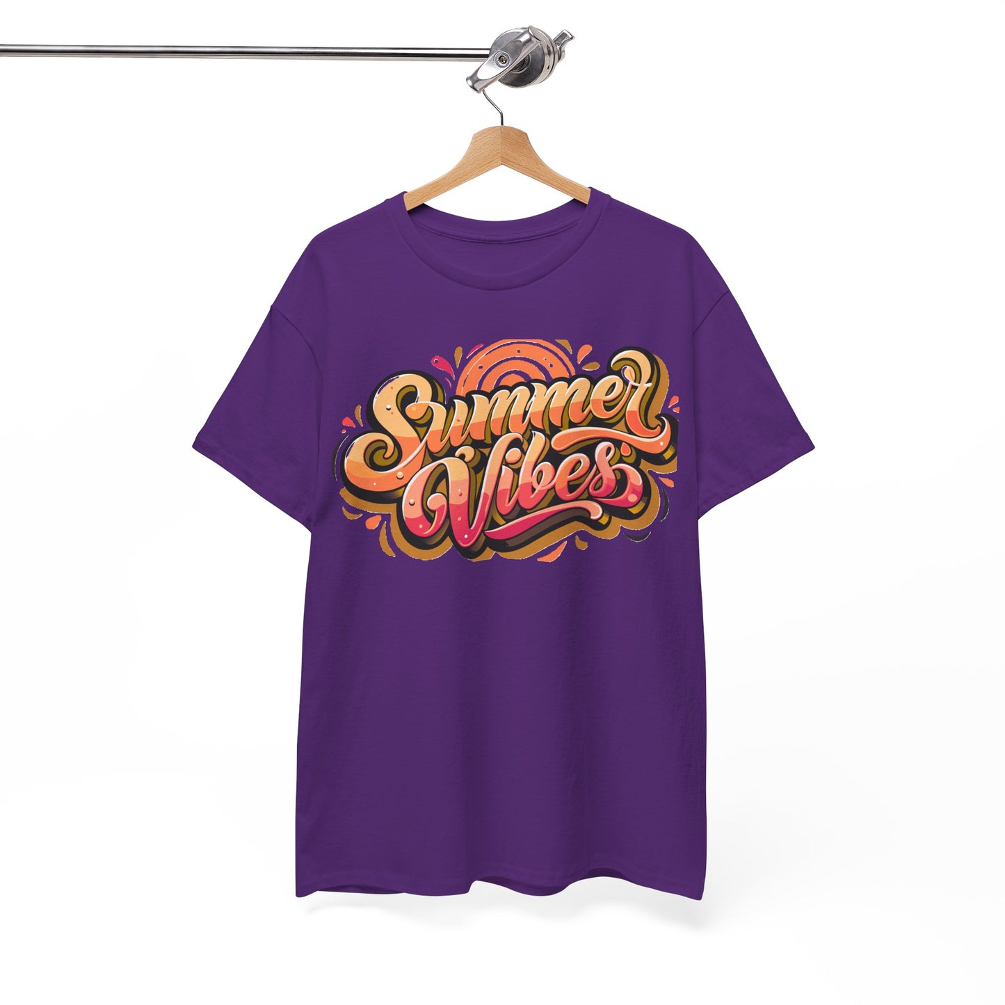 Summer Vibes Unisex Heavy Cotton Tee - Relaxed Fit, Casual Wear, Beach Outings, Gift for Friends, Summer Parties, Fun Graphic Tee