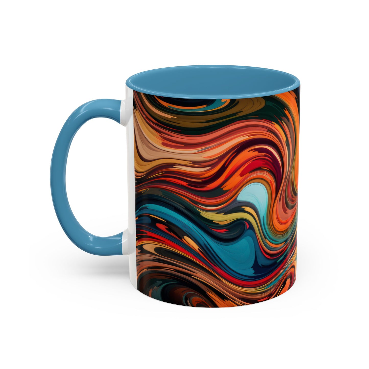 Vibrant Accent Coffee Mug, Artistic Mug Design Colorful Drinkware.