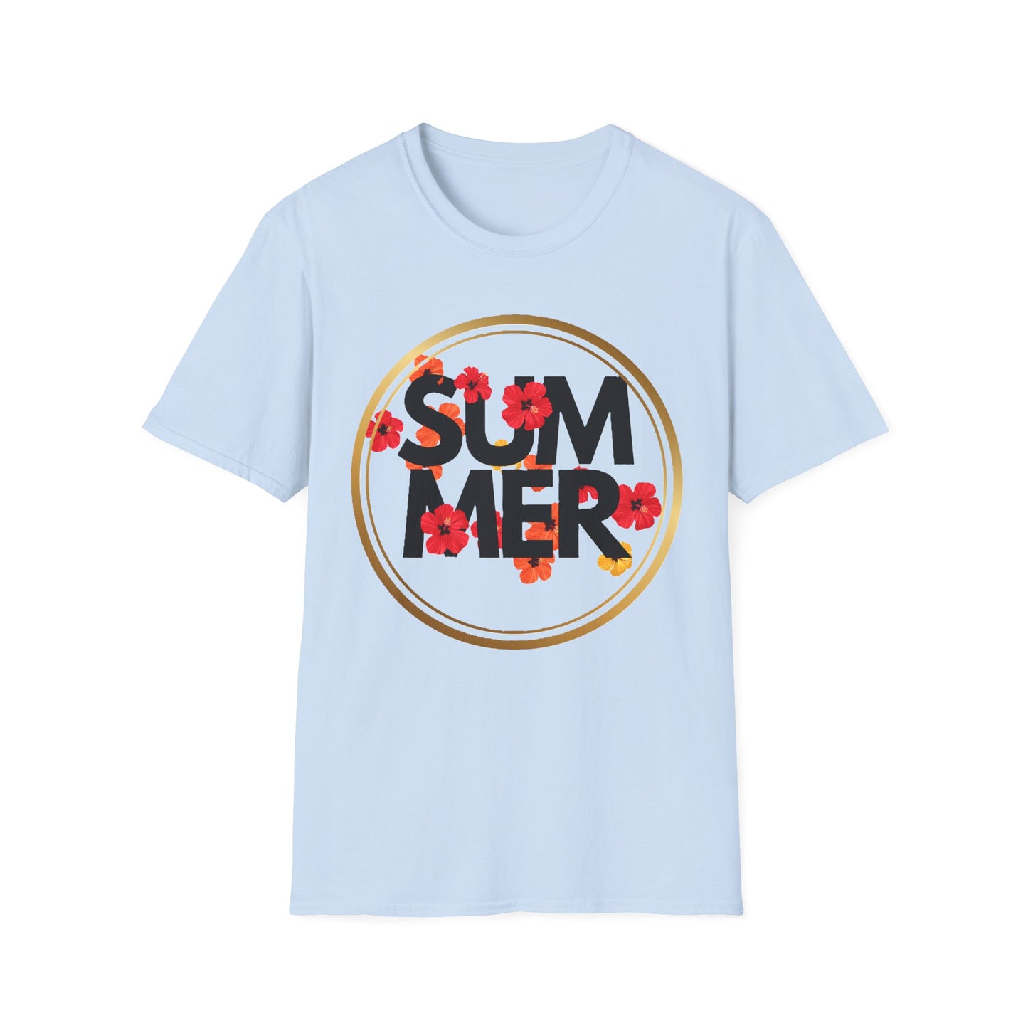 Summer Floral Unisex Softstyle T-Shirt - Casual Wear, Gift, Beach Vibes, Vacation Essentials, Summer Celebration