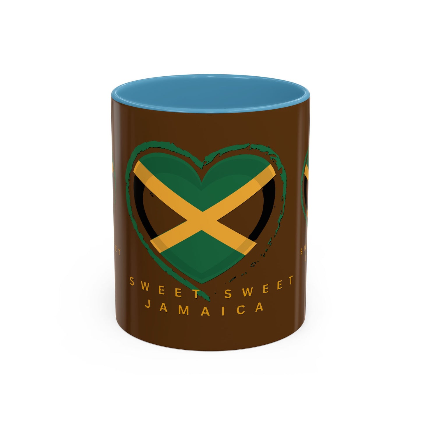 Accent Coffee Mug with Jamaican Heart Design - Perfect for Coffee Lovers, Gift for Travelers, Jamaica Celebration, or Home Decor