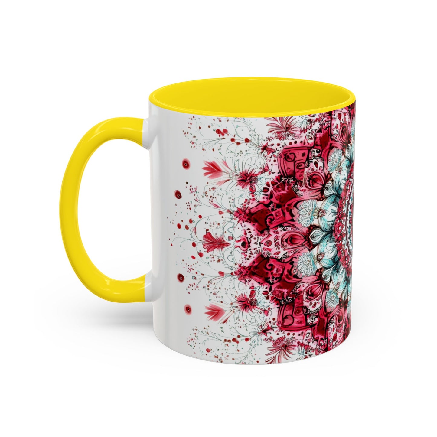 Bohemian Mandala Accent Coffee Mug  Artistic Gift for Coffee Lovers.