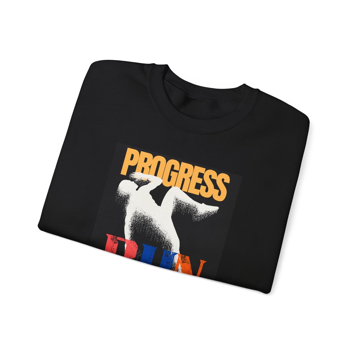 Stylish Progress RUN Crewneck Sweatshirt - Perfect Gift for Athletes, Casual Wear, Unisex Fashion, Running Enthusiasts, Sports Apparel