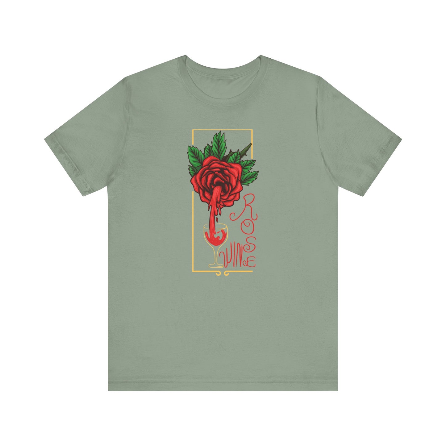 Rose Wine Unisex Tee, Perfect for Wine Lovers, Gifts for Her, Casual Date Night, Summer Apparel, Floral Graphic Shirt