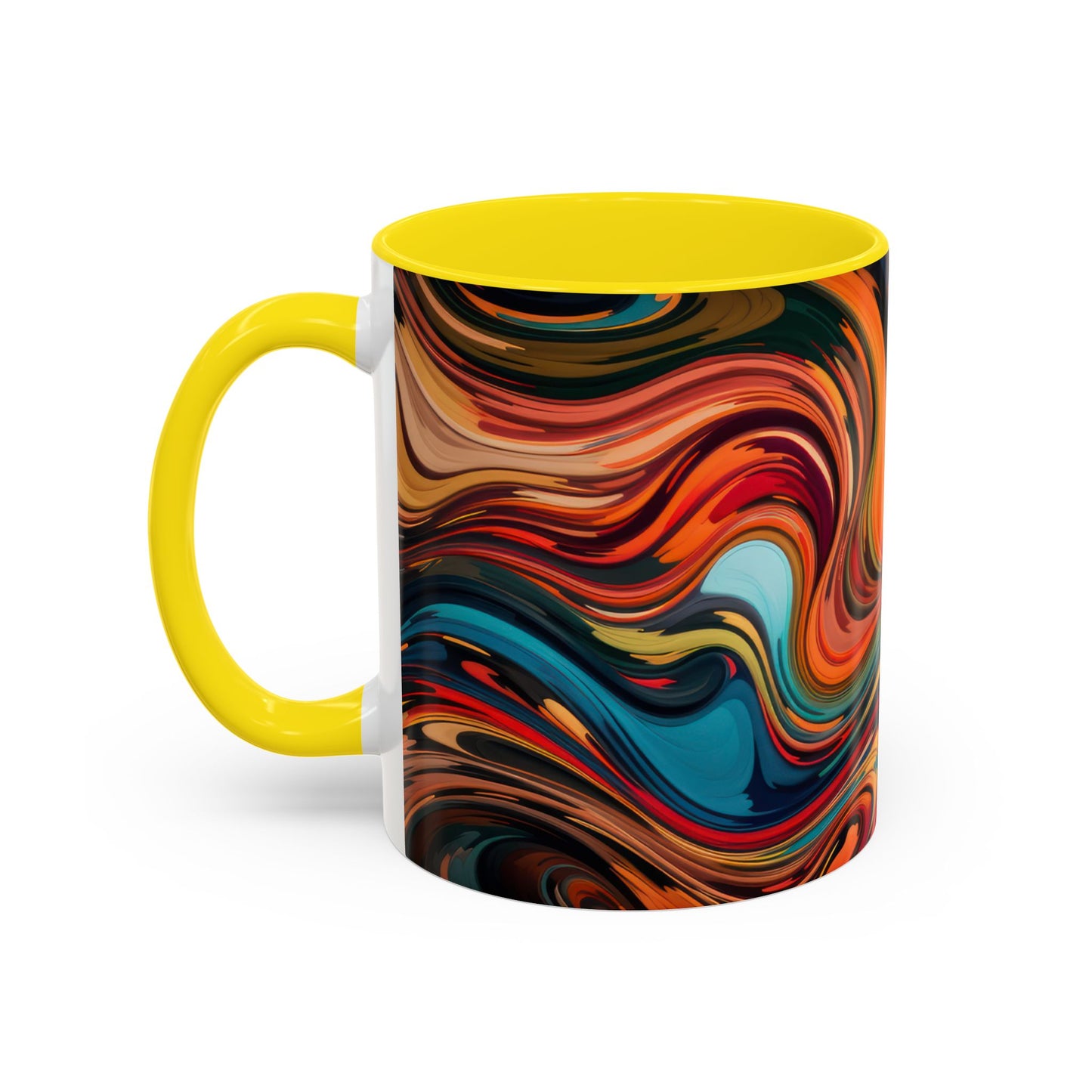 Vibrant Accent Coffee Mug, Artistic Mug Design Colorful Drinkware.