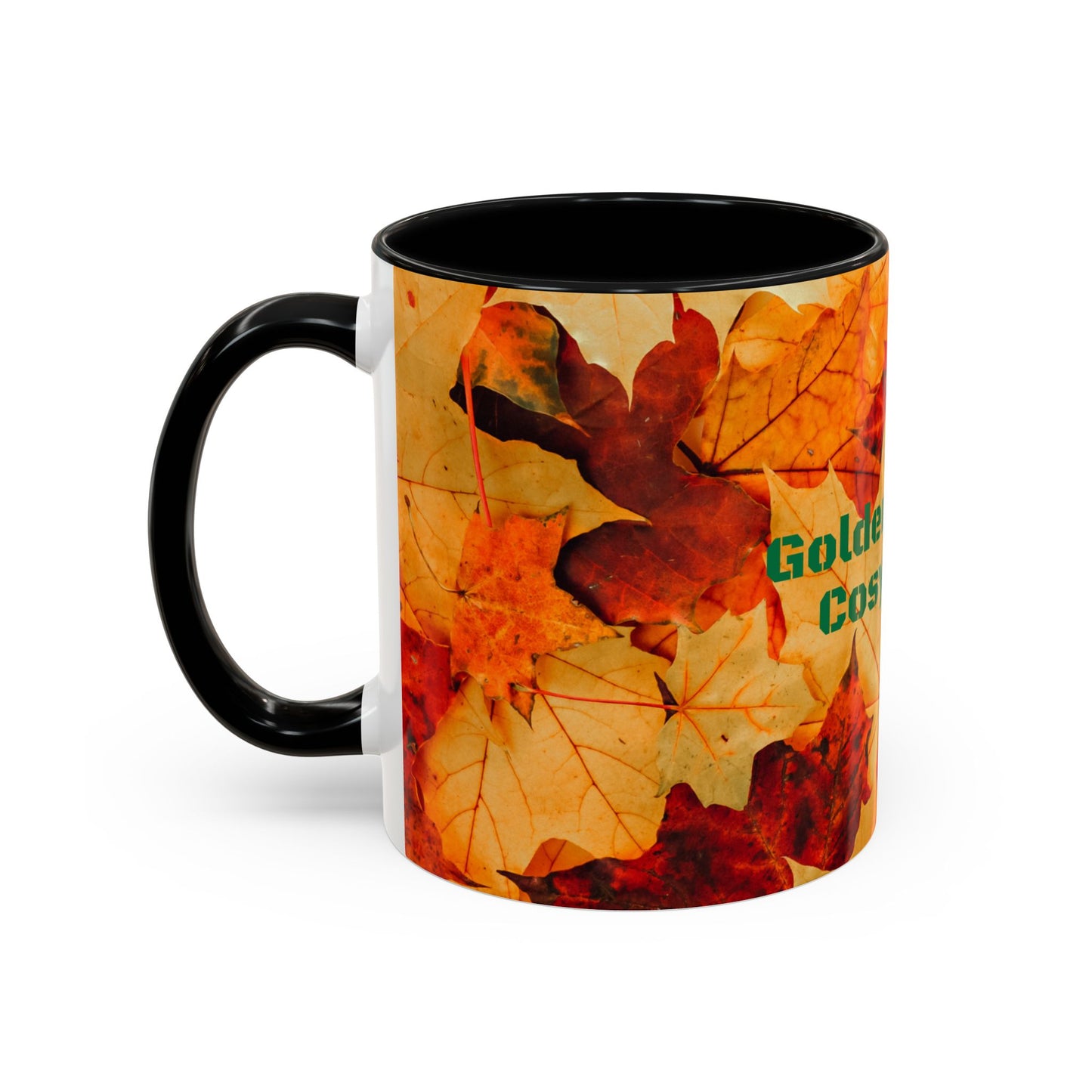 Leafy Falls Vibes, Accent Coffee Mug.