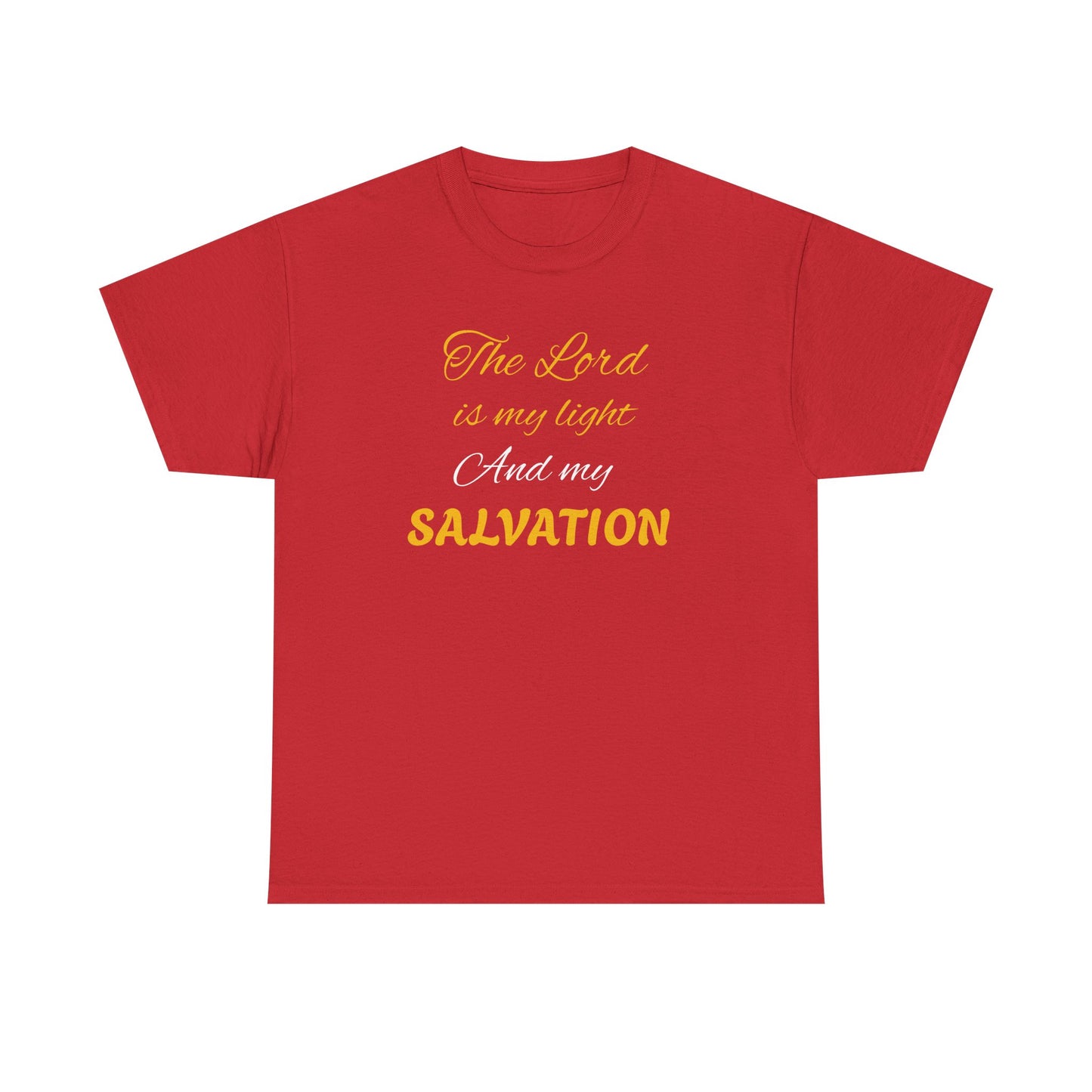 Inspirational Unisex Heavy Cotton Tee - 'The Lord is my light and my SALVATION'