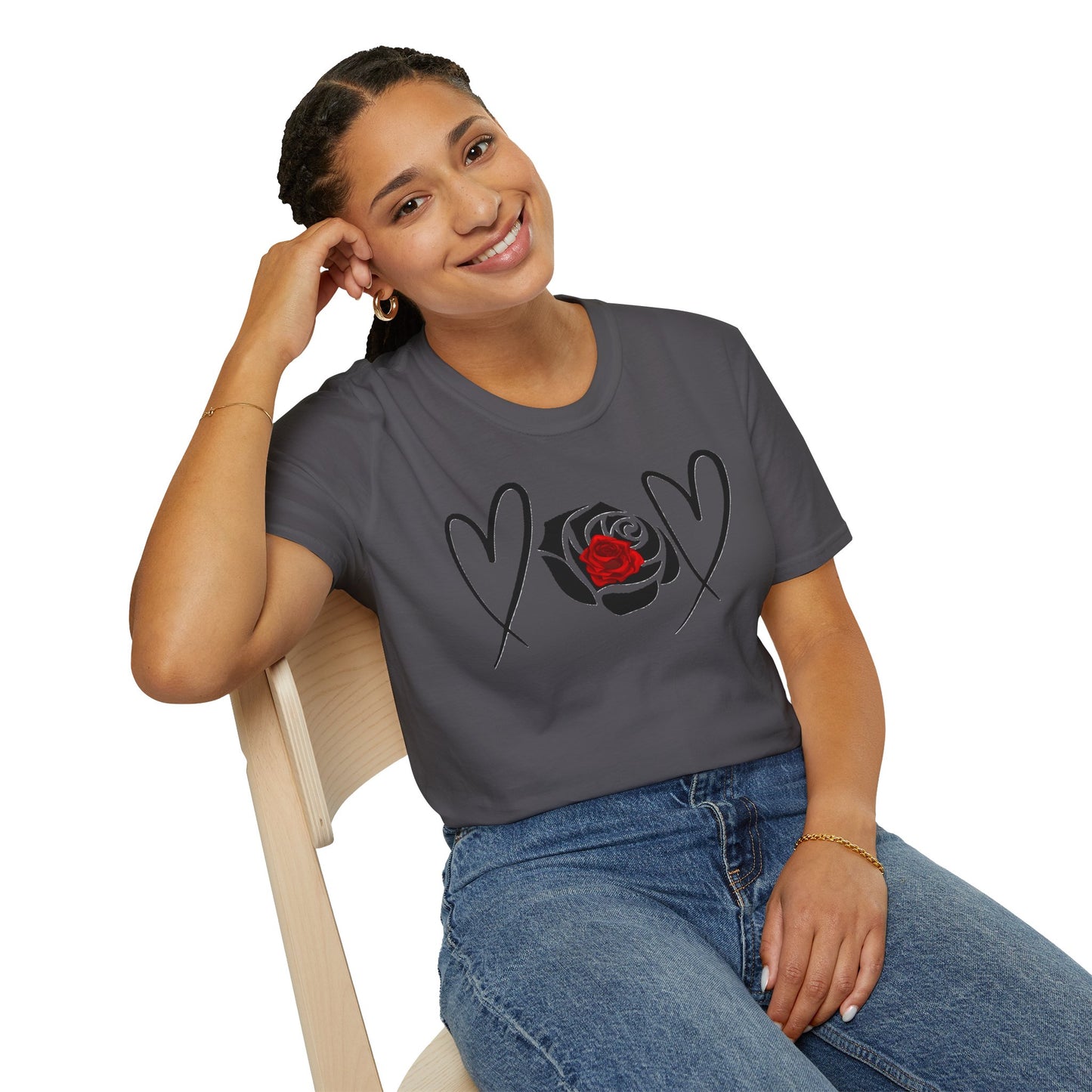 Heart & Rose Graphic Unisex T-Shirt
