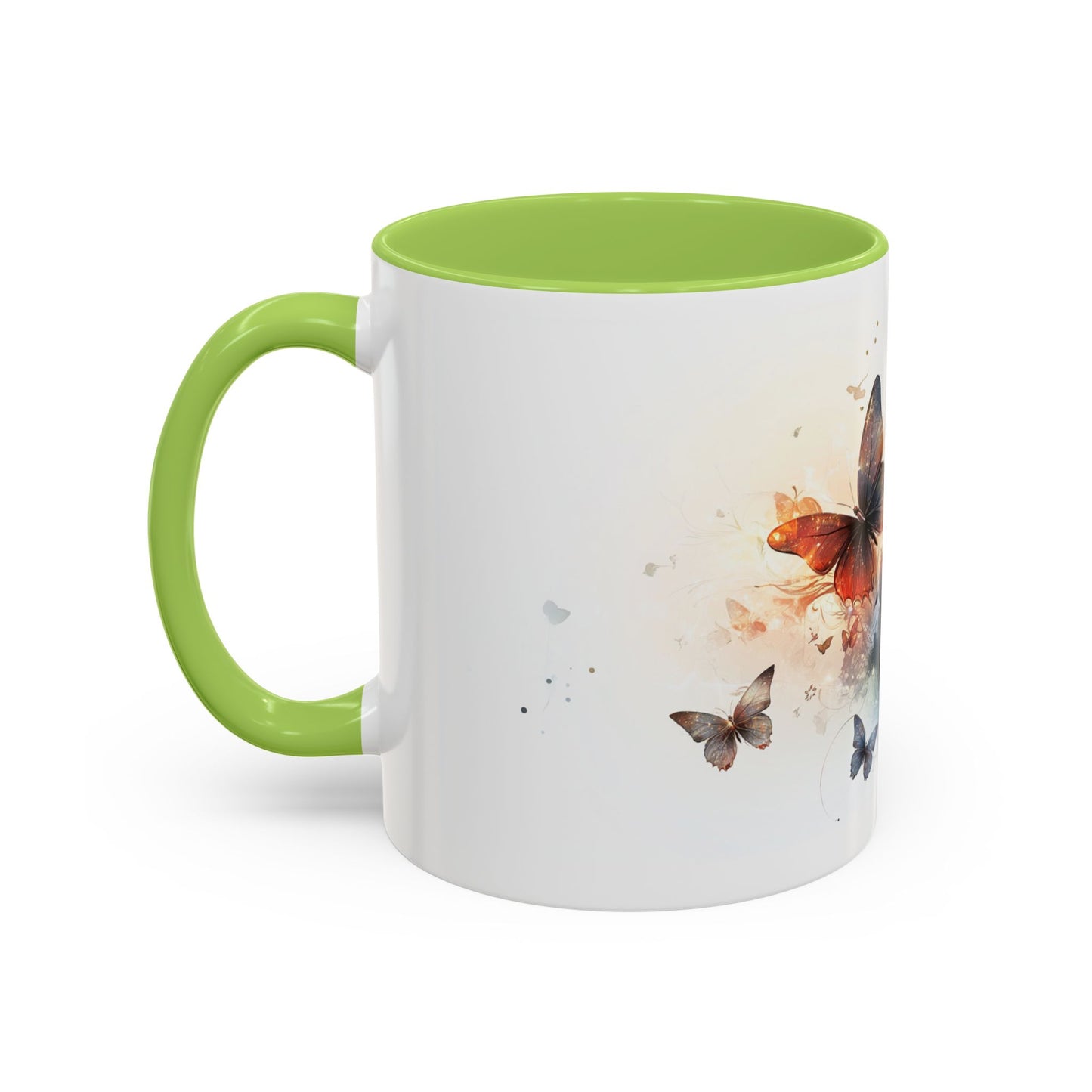 Butterfly Dreams Accent Coffee Mug - Artistic Drinkware, Gift for Nature Lovers, Home Decor, Birthday, Coffee Lovers