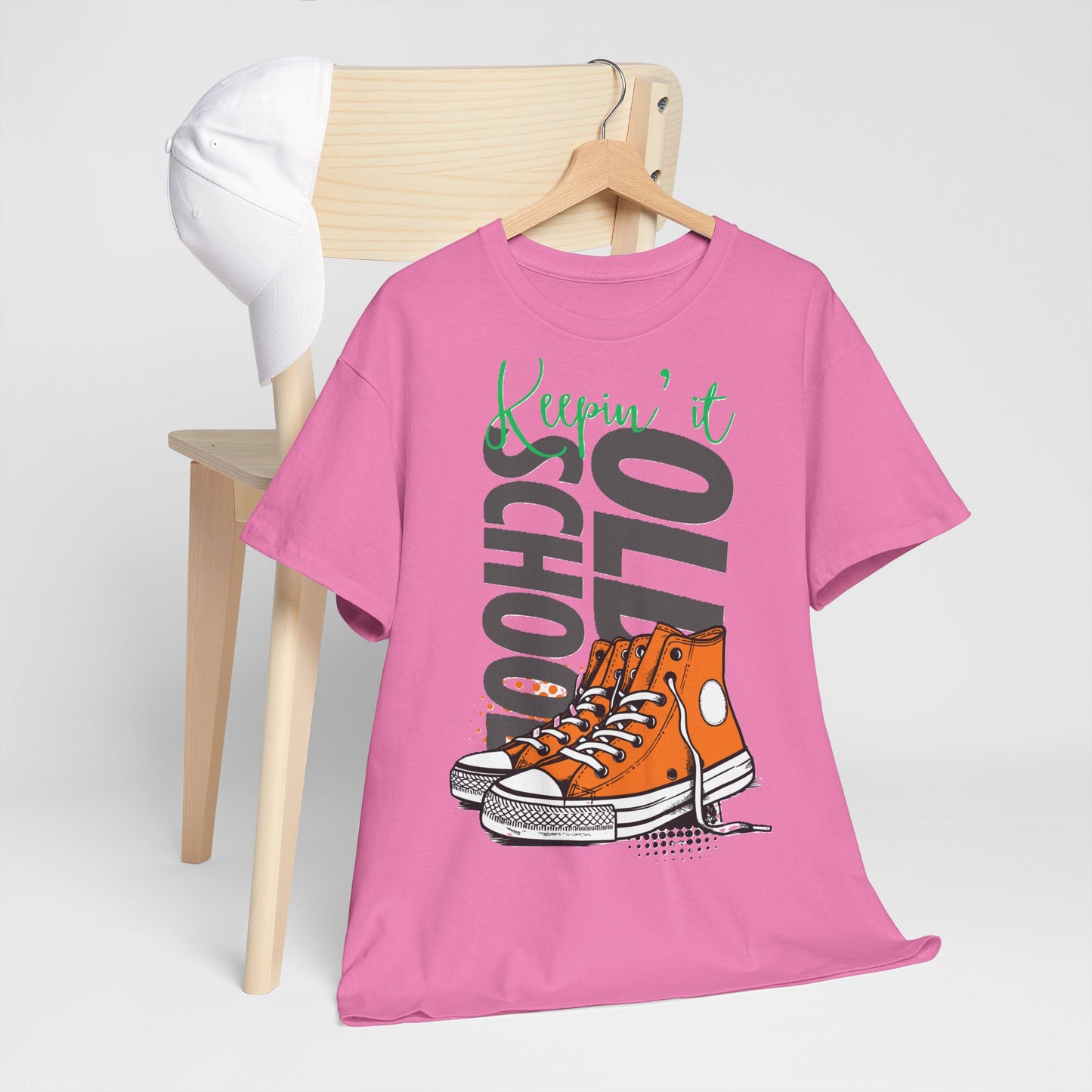 Unisex Cotton Tee - Keepin' it Old School, Vintage Graphic T-Shirt, Retro Style.