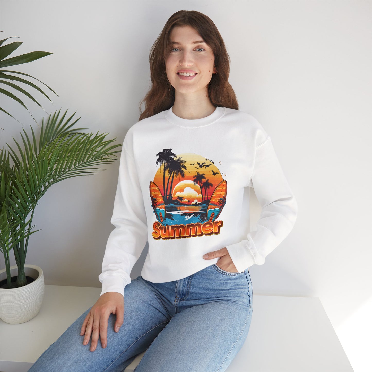 Summer Vibes Crewneck Sweatshirt, Unisex Summer Sweatshirt.