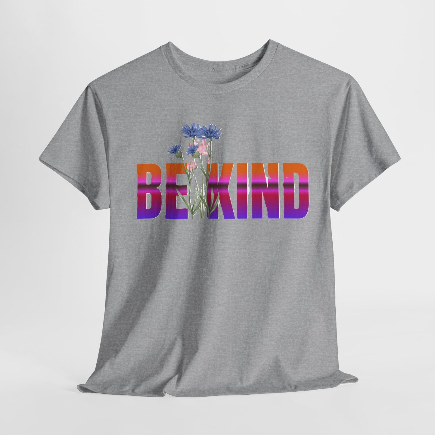 Unisex Heavy Cotton Tee - Be Kind Graphic Tee, Inspirational Shirt, Positive Quote T-Shirt, Everyday Wear, Gifts for Friends, LGBTQ+ Apparel