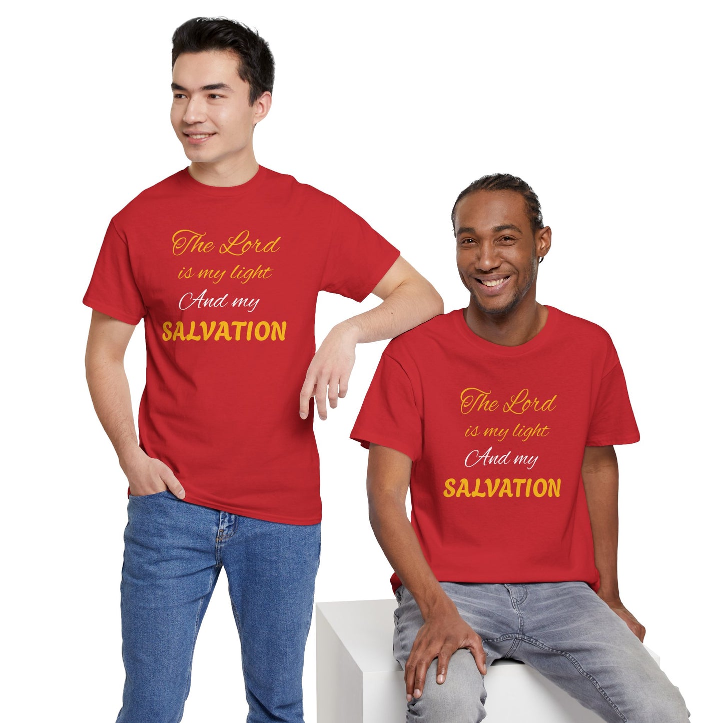 Inspirational Unisex Heavy Cotton Tee - 'The Lord is my light and my SALVATION'