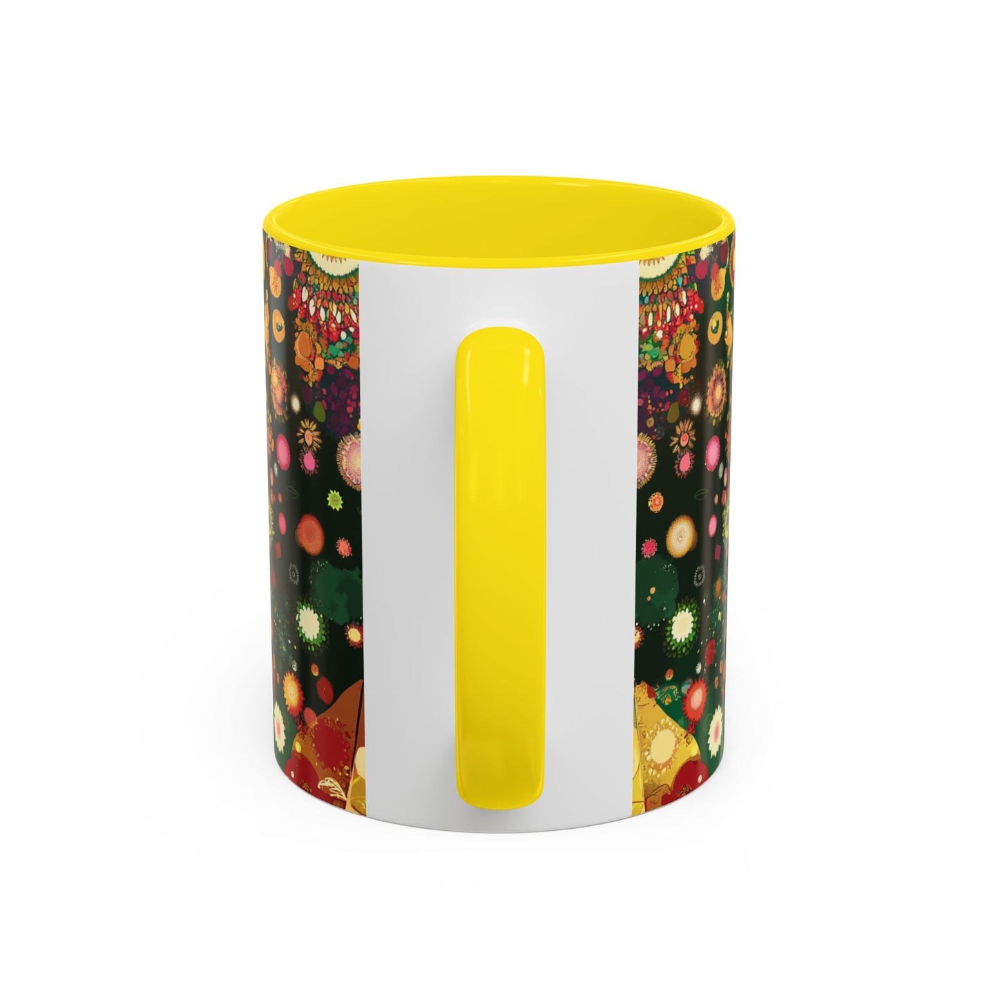 Vibrant Mandala Accent Coffee Mug, Colorful Drinkware.