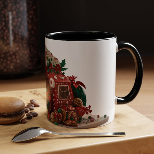 Festive Cat Coffee Mug, Christmas Coffee Cup.