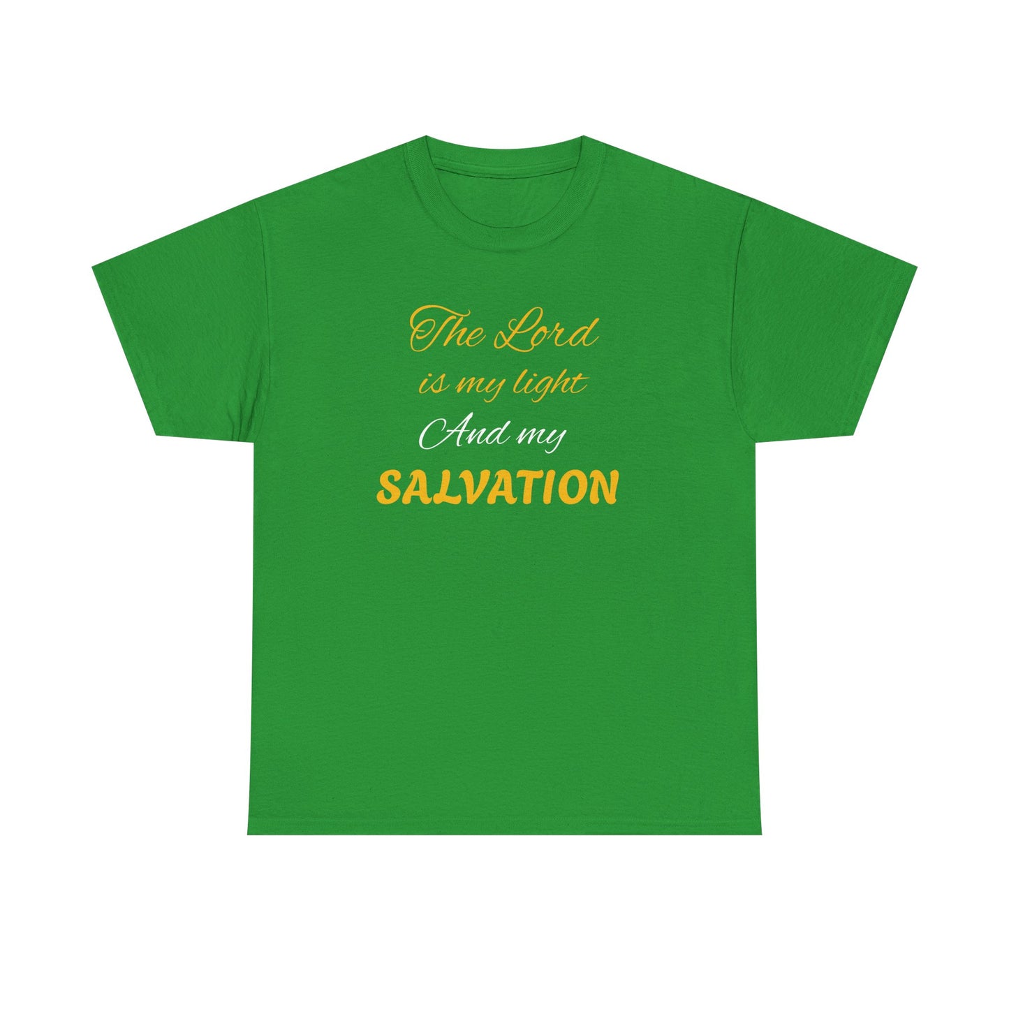 Inspirational Unisex Heavy Cotton Tee - 'The Lord is my light and my SALVATION'
